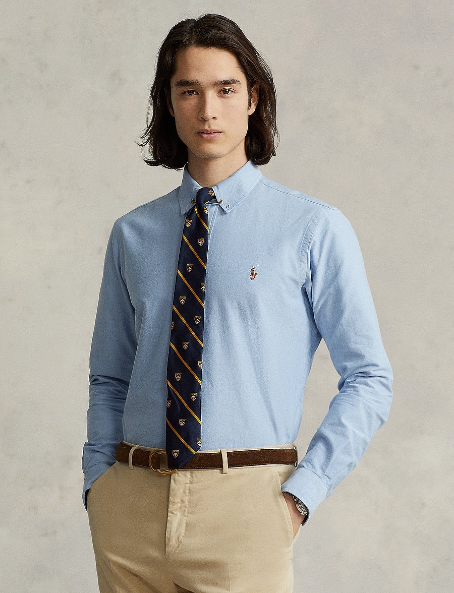 Polo Ralph Lauren - Custom Fit Striped Oxford Shirt - oxford skjorter - blue - 0