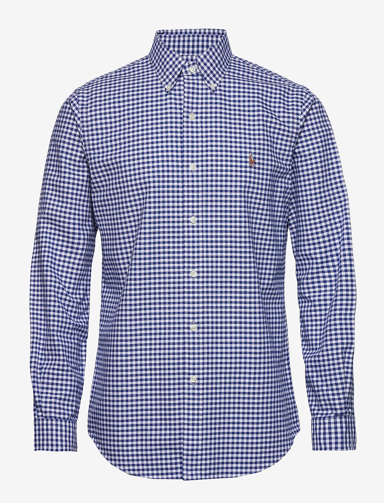 Custom Fit Striped Oxford Shirt - BLUE/WHITE GINGHA