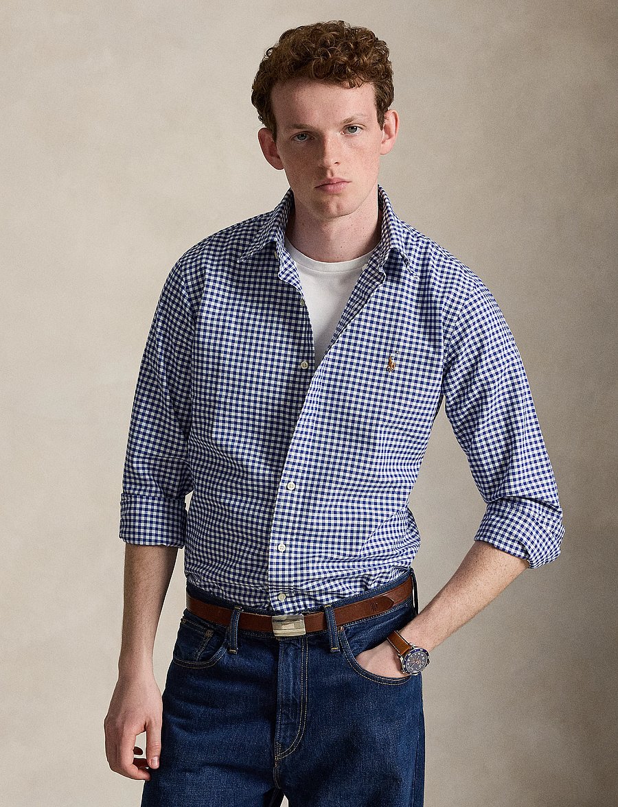 Polo Ralph Lauren - Custom Fit Oxford Shirt - oxfordi särgid - blue/white gingha - 0