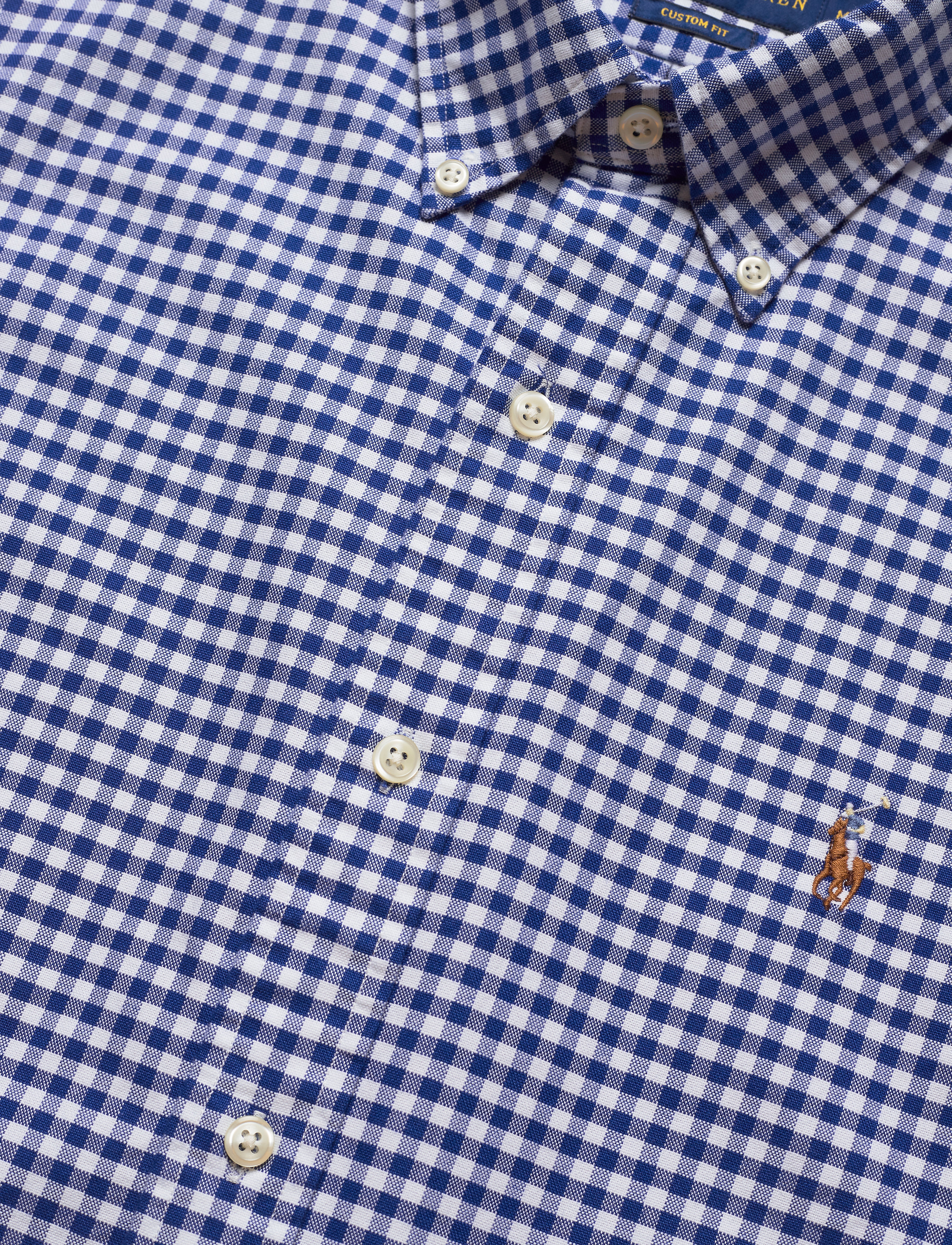 Polo Ralph Lauren - Custom Fit Striped Oxford Shirt - oxford-skjortor - blue/white gingha - 4