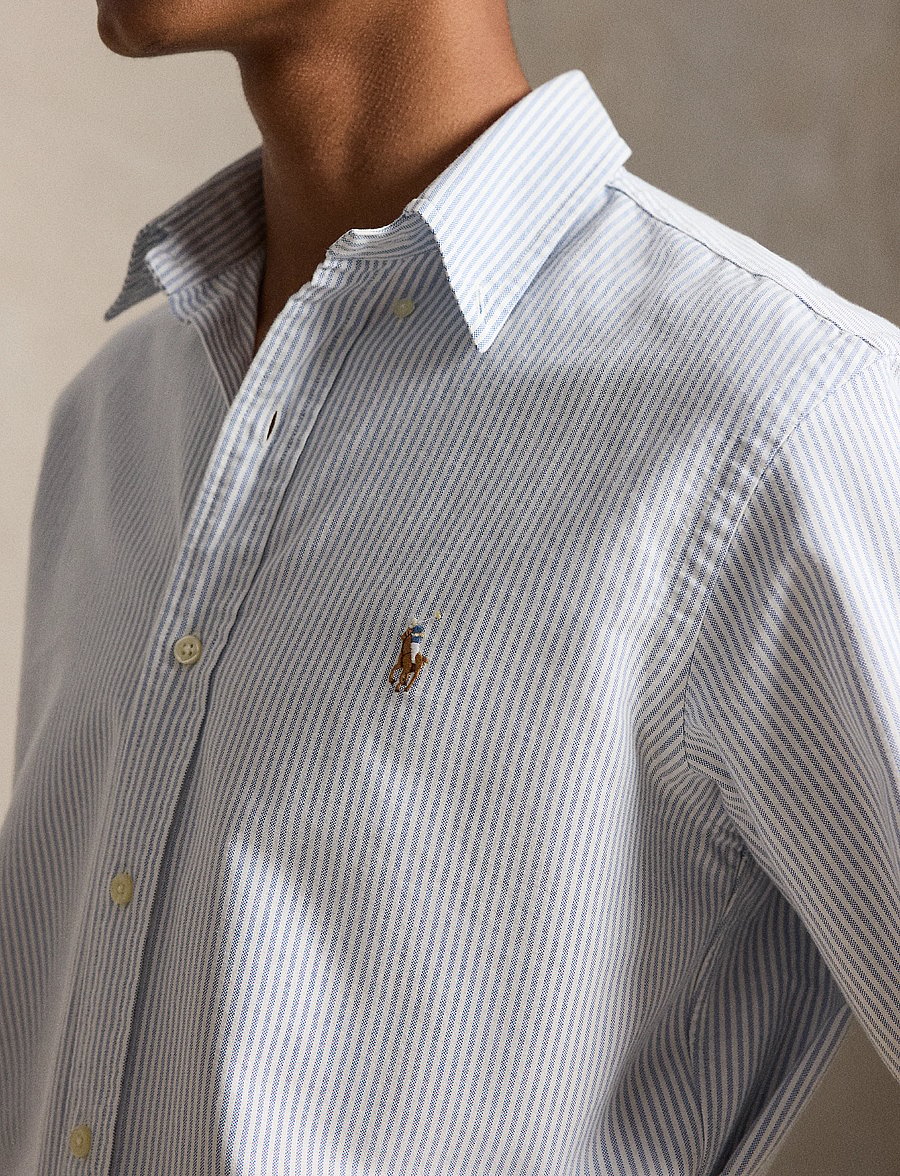 Polo Ralph Lauren - Custom Fit Striped Oxford Shirt - oxford skjorter - blue/white stripe - 3