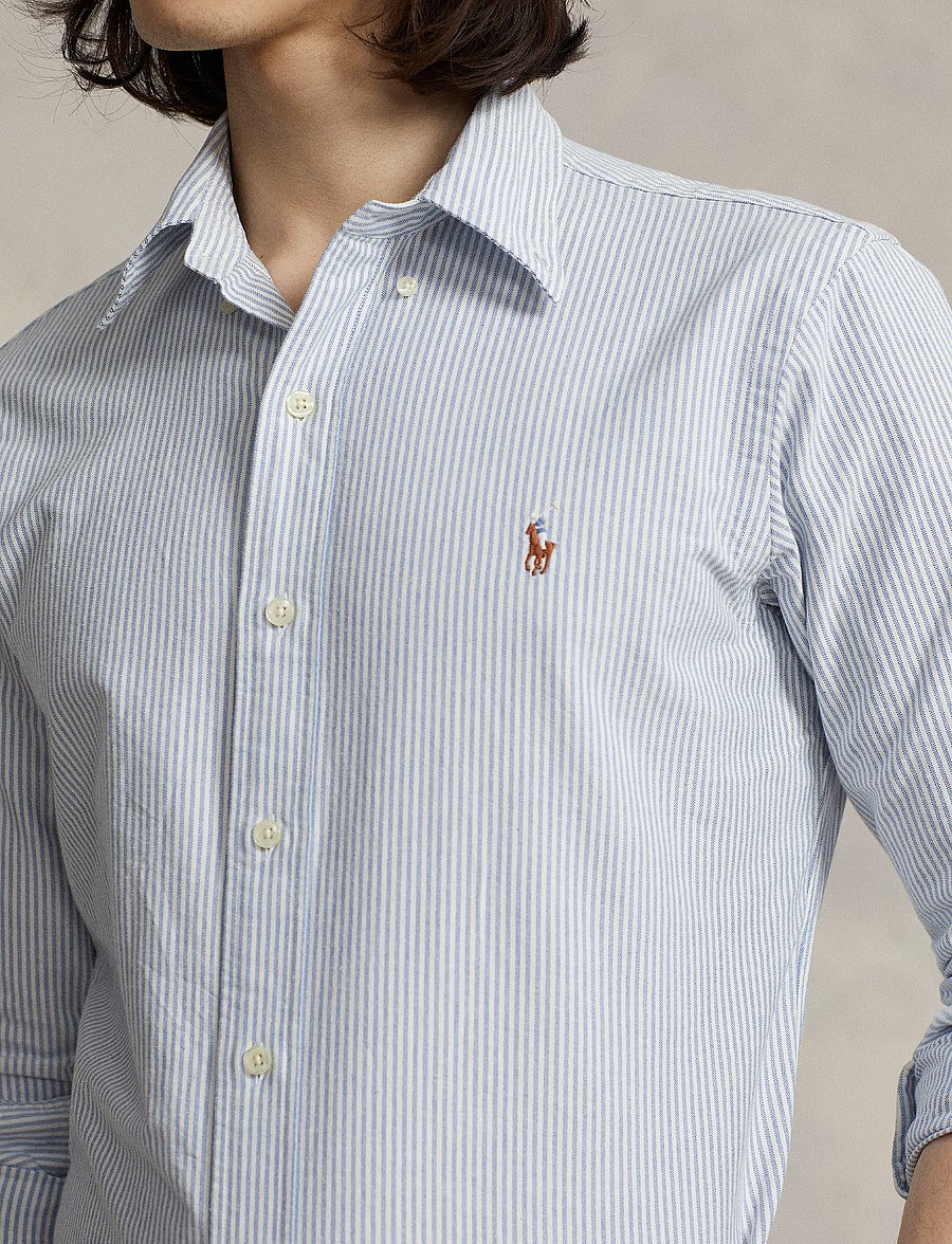 Polo Ralph Lauren - Custom Fit Striped Oxford Shirt - oxford skjorter - blue/white stripe - 4