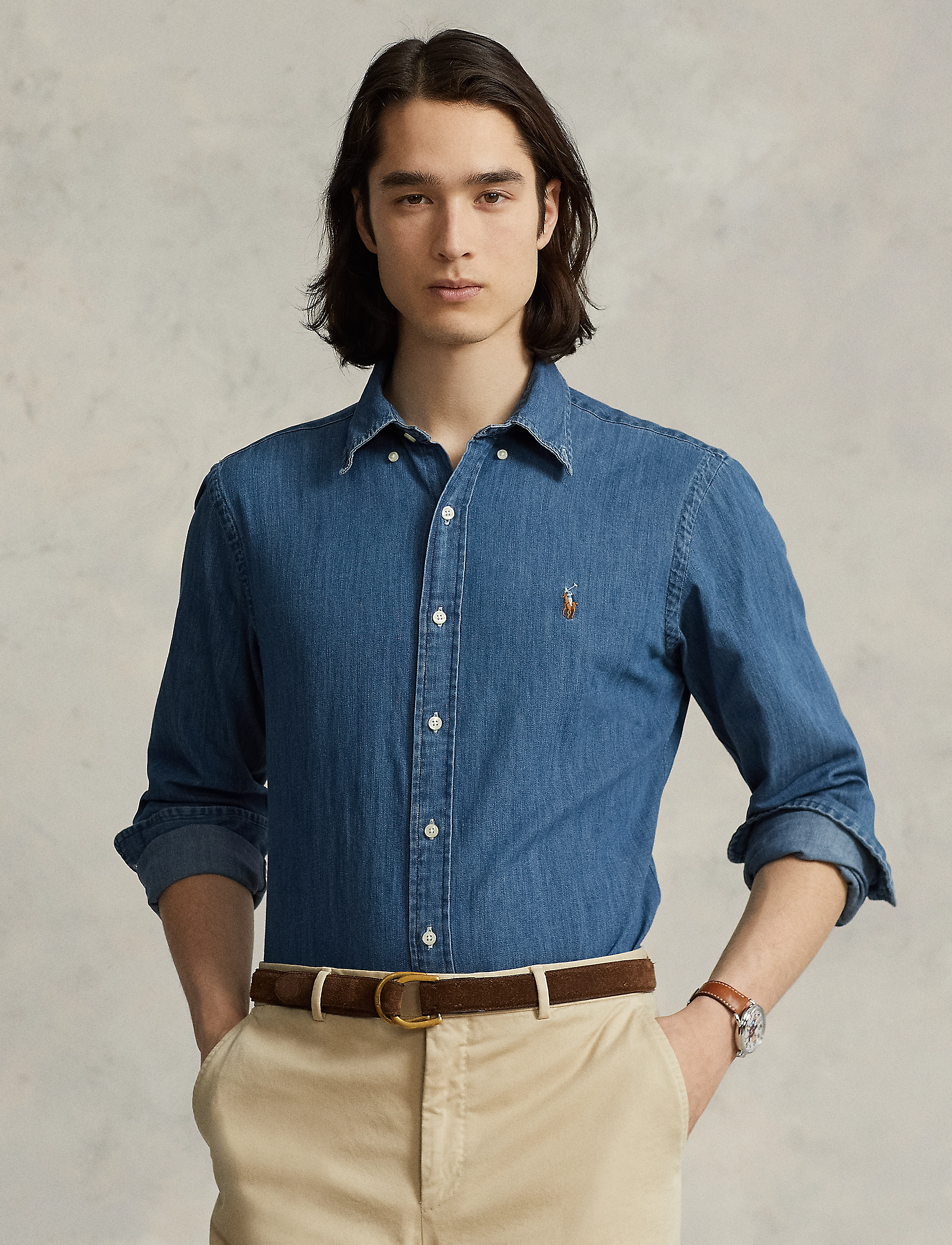 Polo Ralph Lauren Custom Fit Denim Shirt, XL, Shirts, Blau - Casual, Männerswear