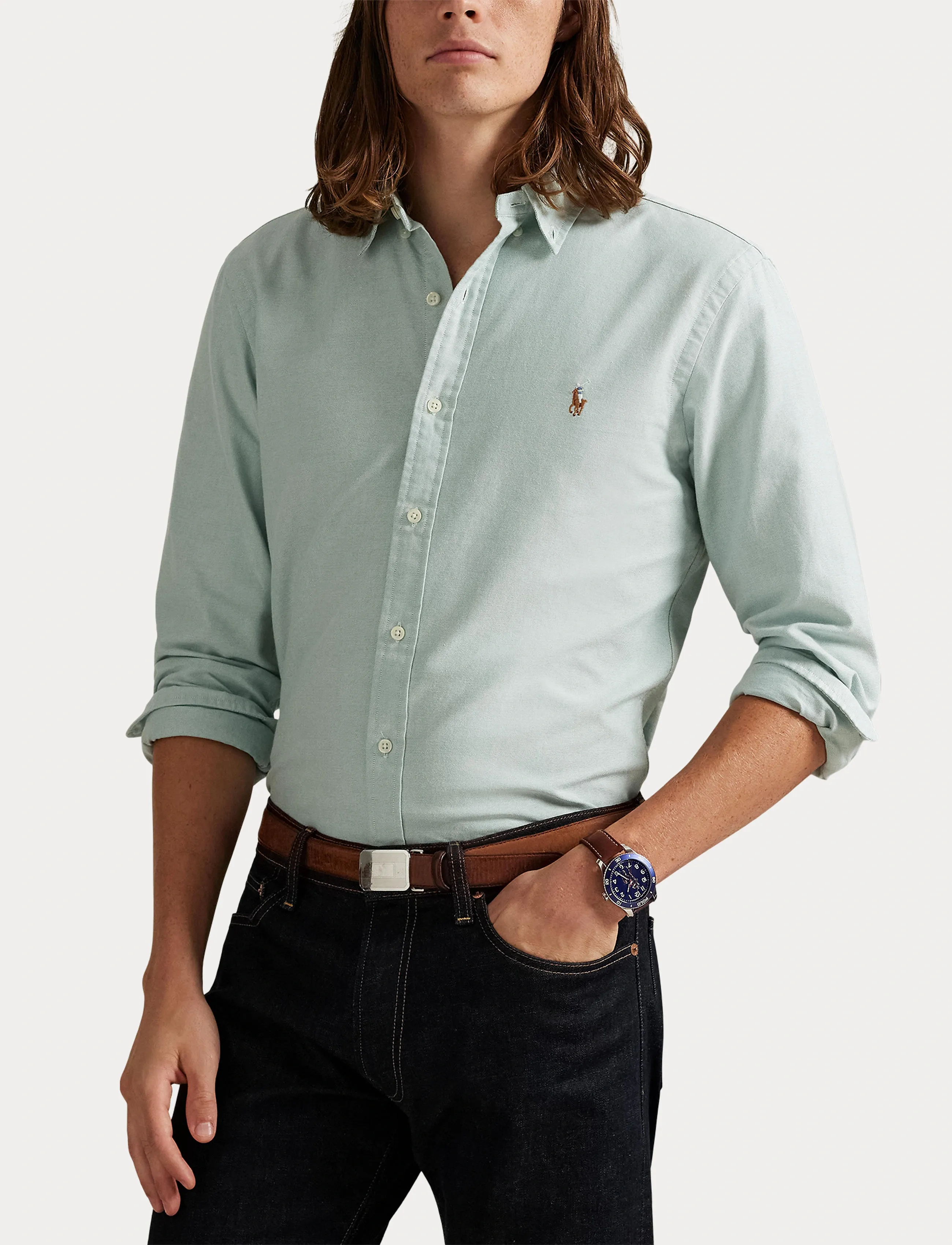 Polo Ralph Lauren - Slim Fit Oxford Shirt - oxford skjorter - lovat - 5