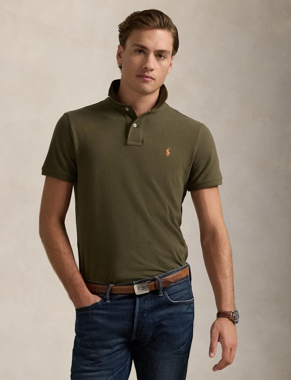 Polo Ralph Lauren - Slim Fit Mesh Polo Shirt - kortærmede poloer - canopy olive/c222 - 3
