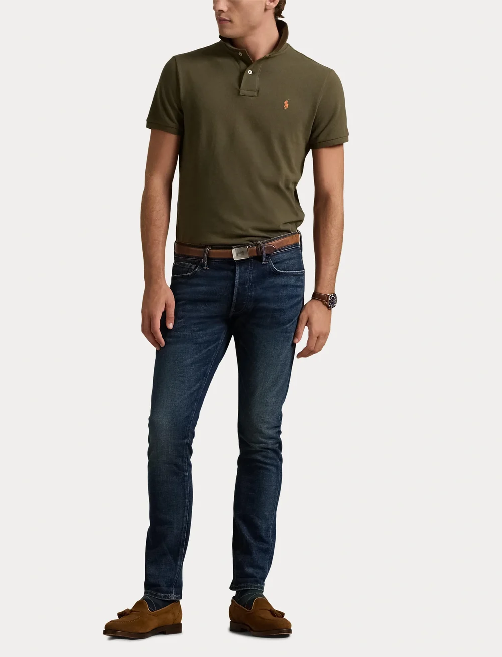 Polo Ralph Lauren - Slim Fit Mesh Polo Shirt - kortærmede poloer - canopy olive/c222 - 4