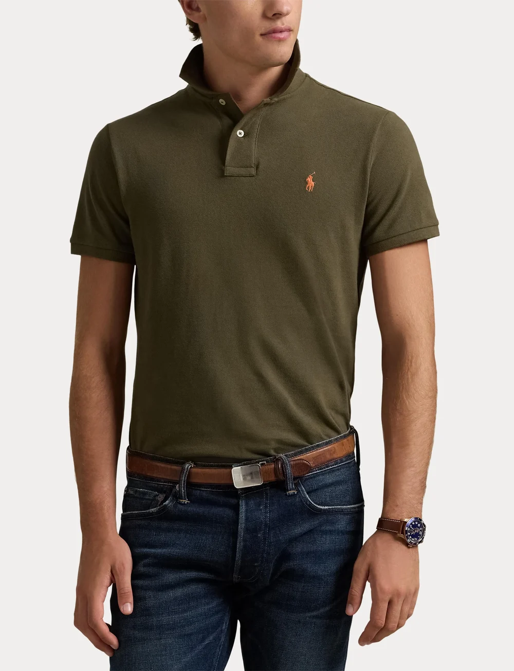 Polo Ralph Lauren - Slim Fit Mesh Polo Shirt - kortærmede poloer - canopy olive/c222 - 5