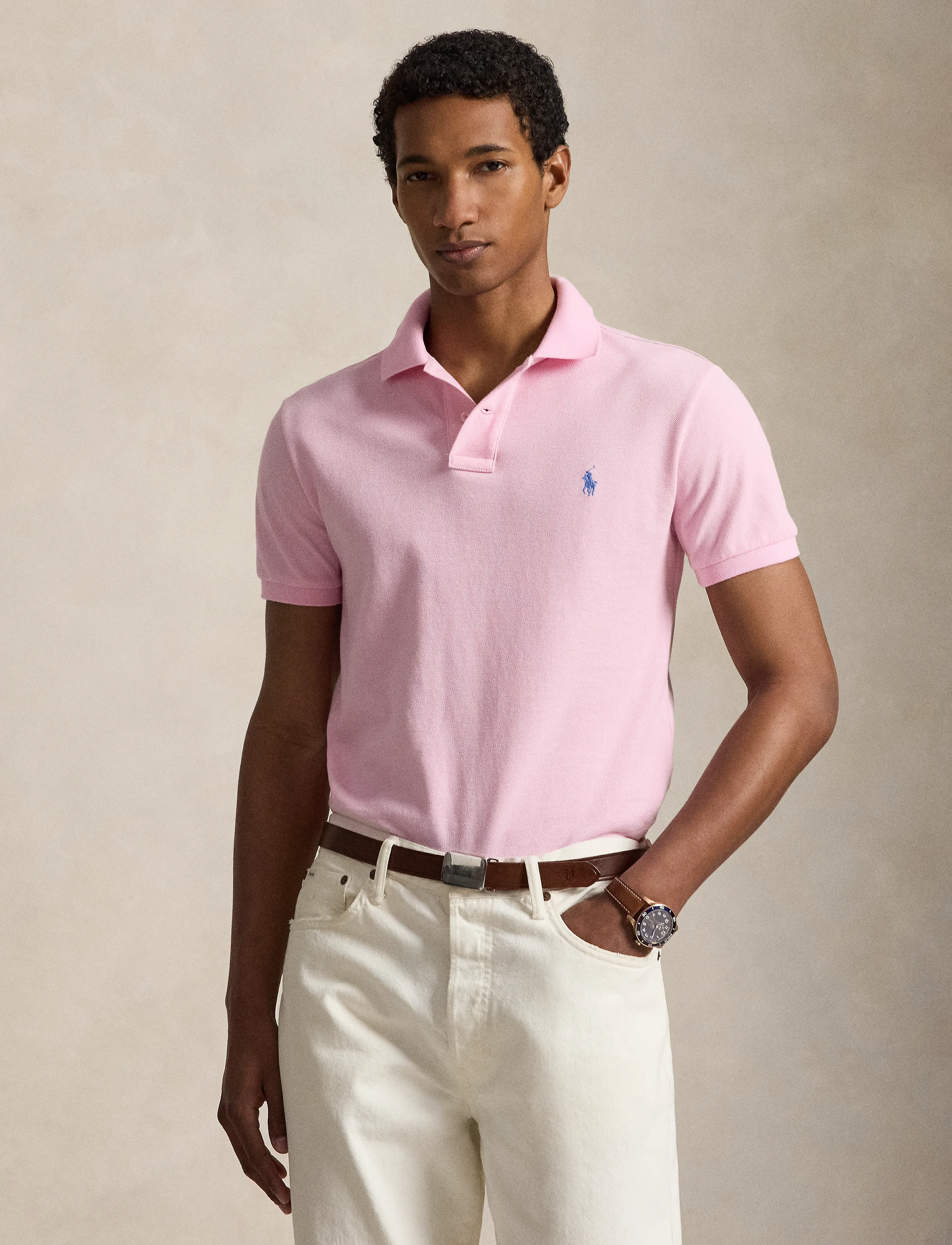 Slim Fit Mesh Polo Shirt