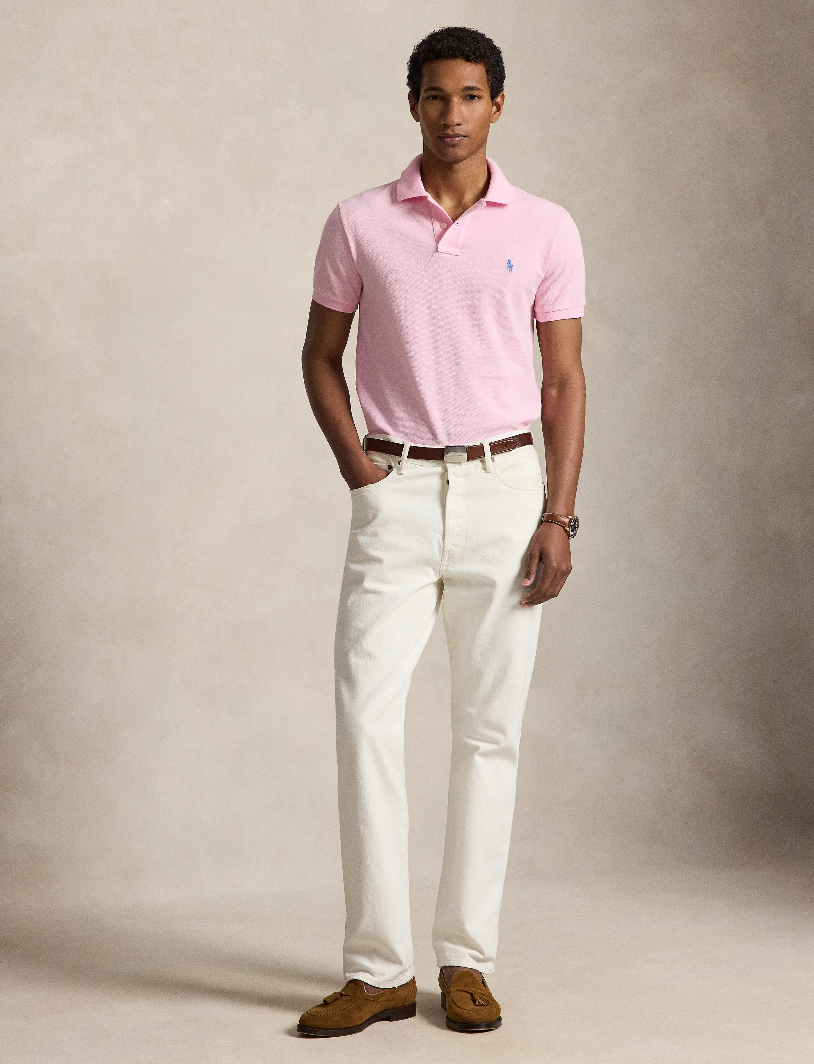 Slim Fit Mesh Polo Shirt 5