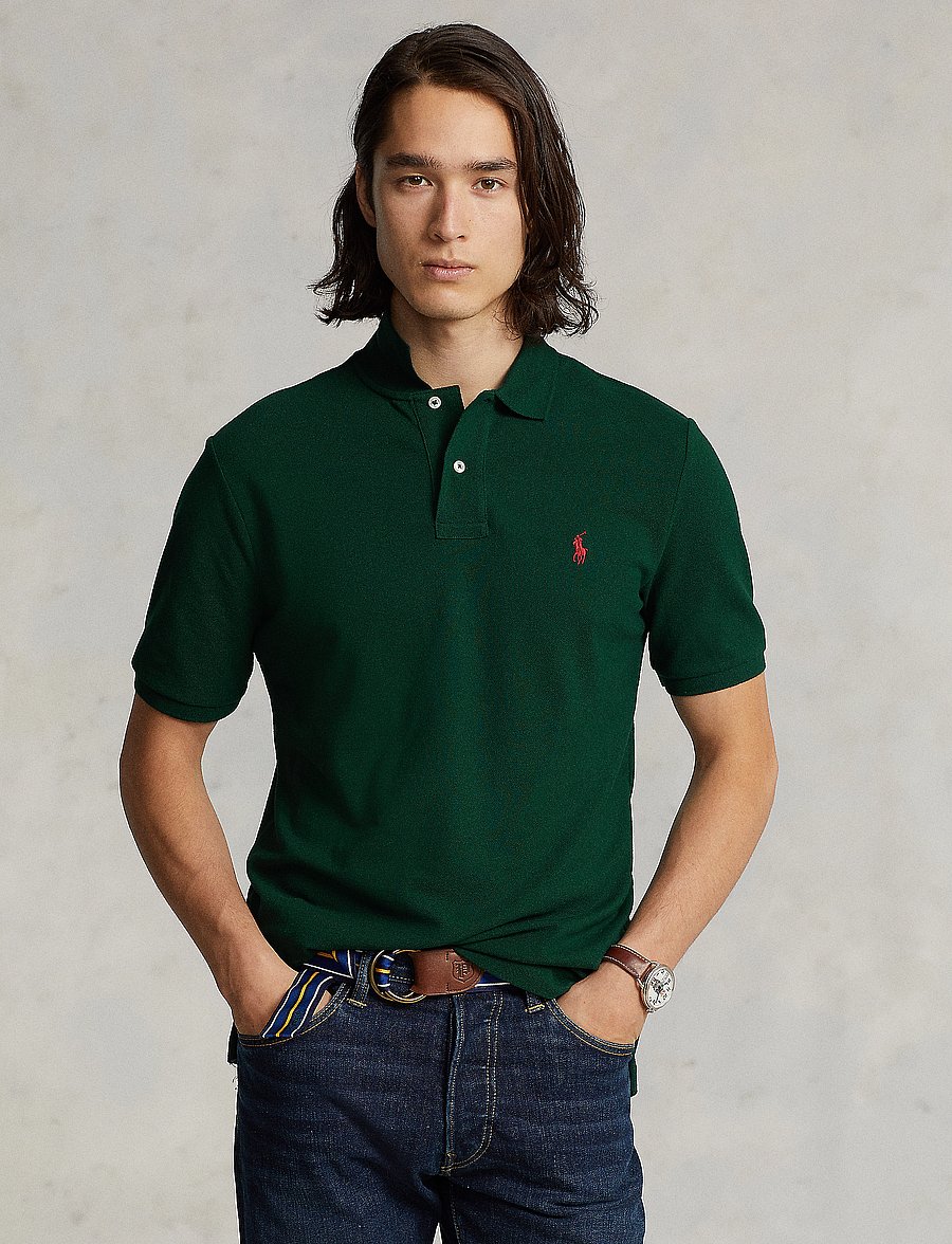 Polo Ralph Lauren - Slim Fit Mesh Polo Shirt - kortærmede poloer - college green/c39 - 0
