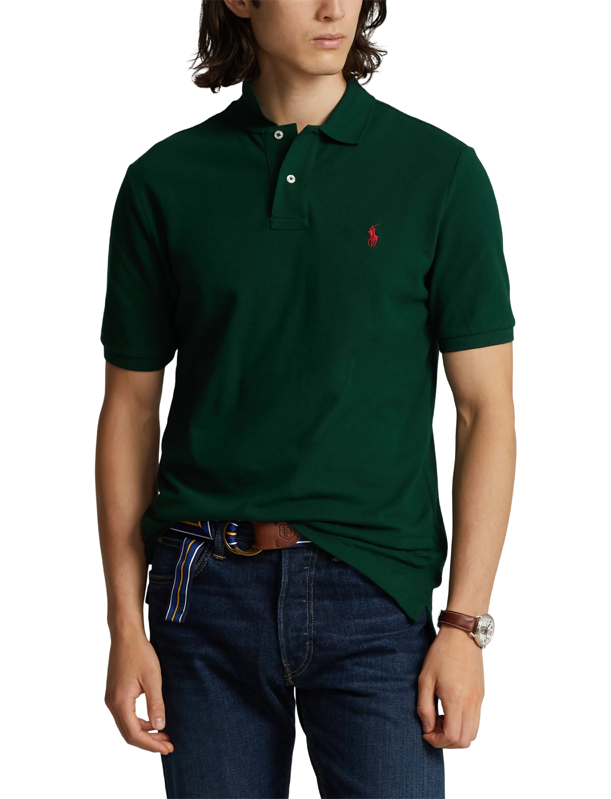 Slim Fit Mesh Polo Shirt 4