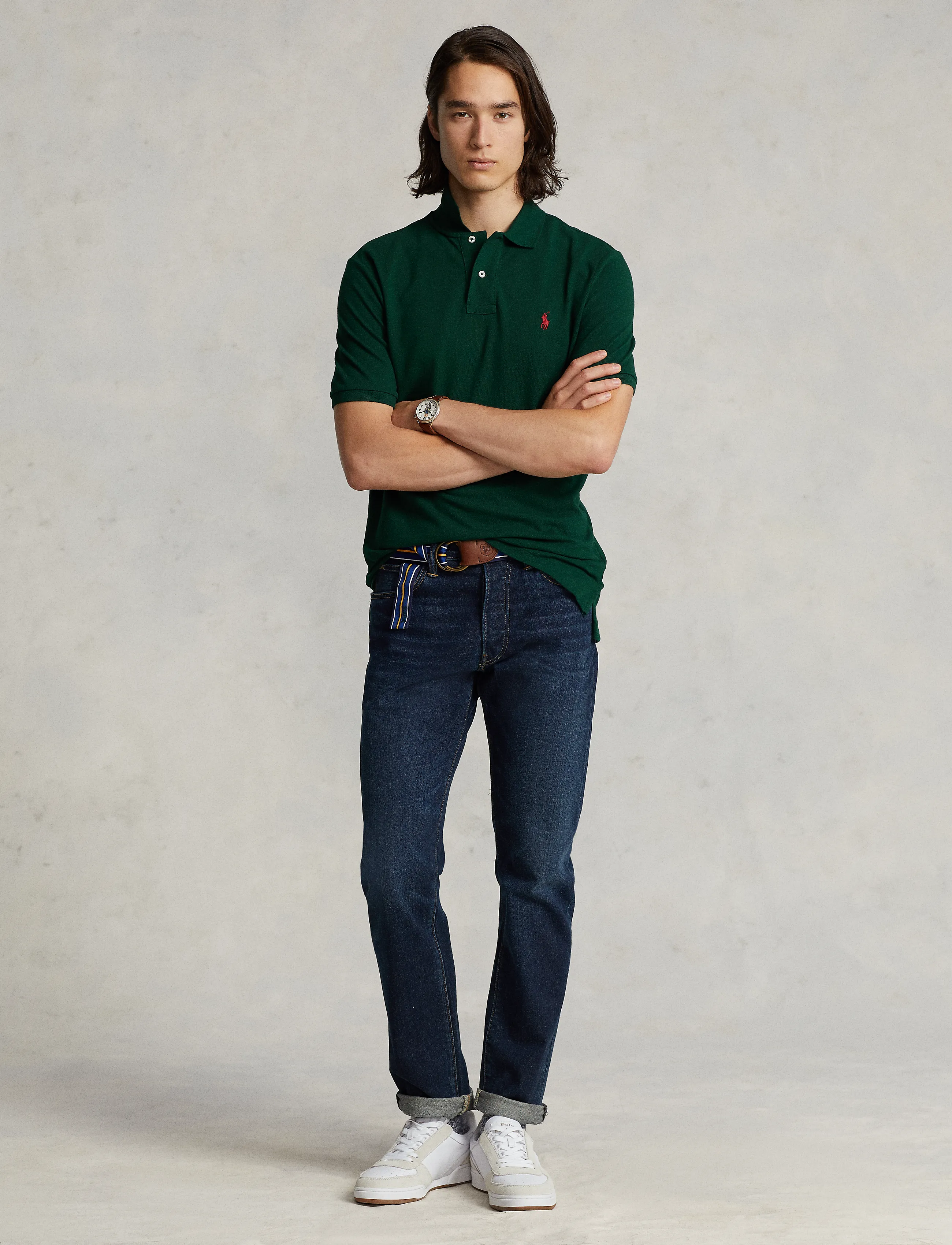 Slim Fit Mesh Polo Shirt 6