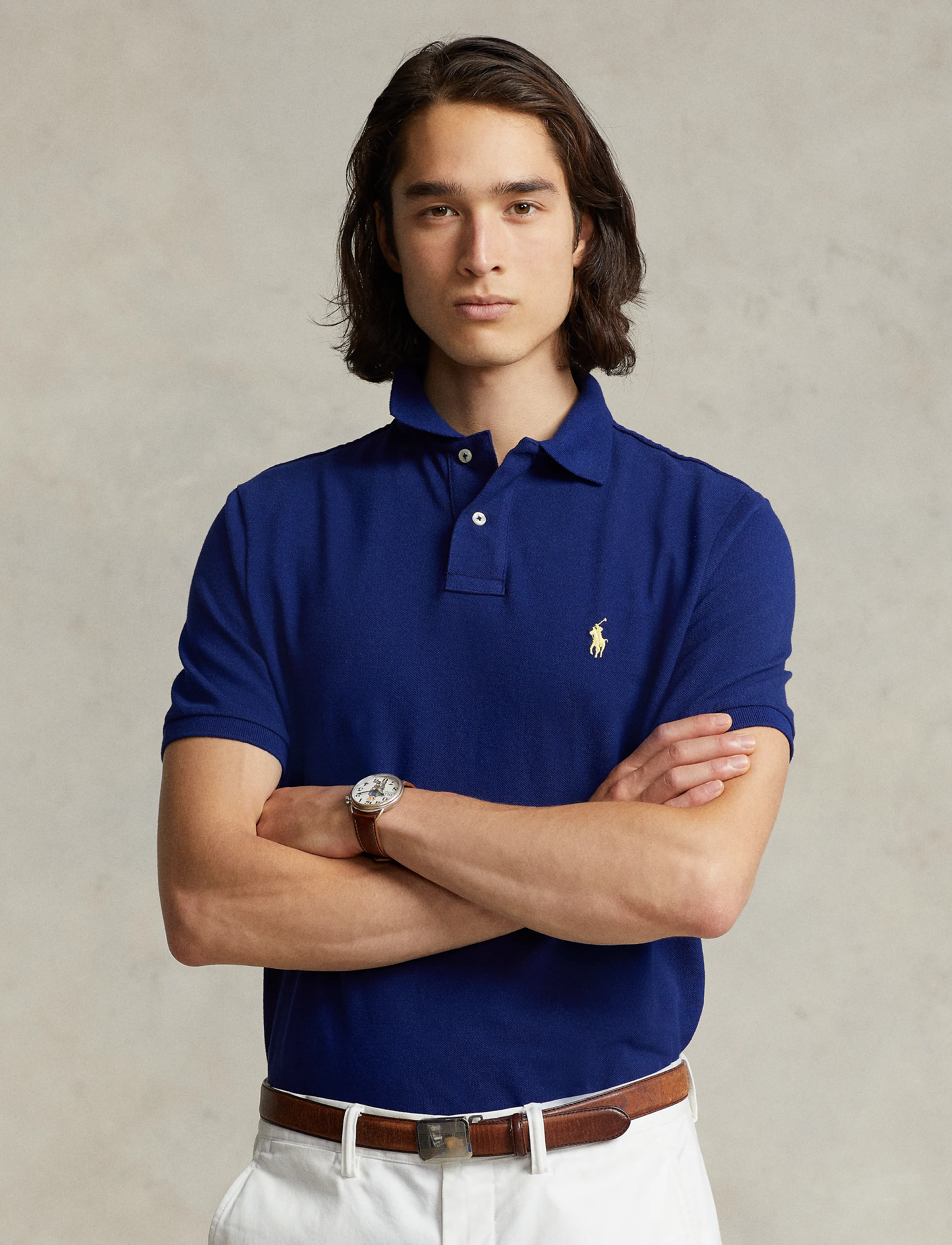 Slim Fit Mesh Polo Shirt