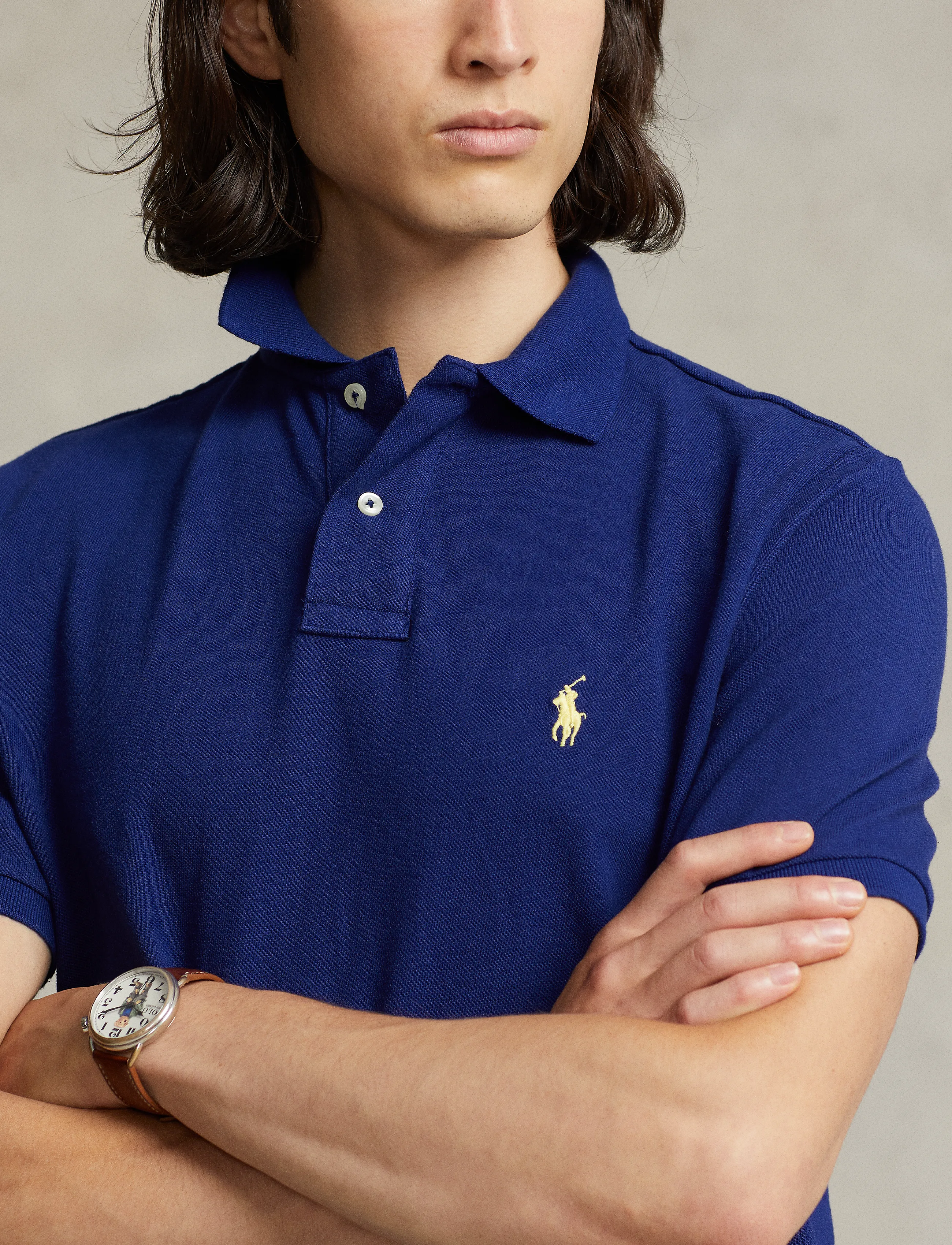 Slim Fit Mesh Polo Shirt 6