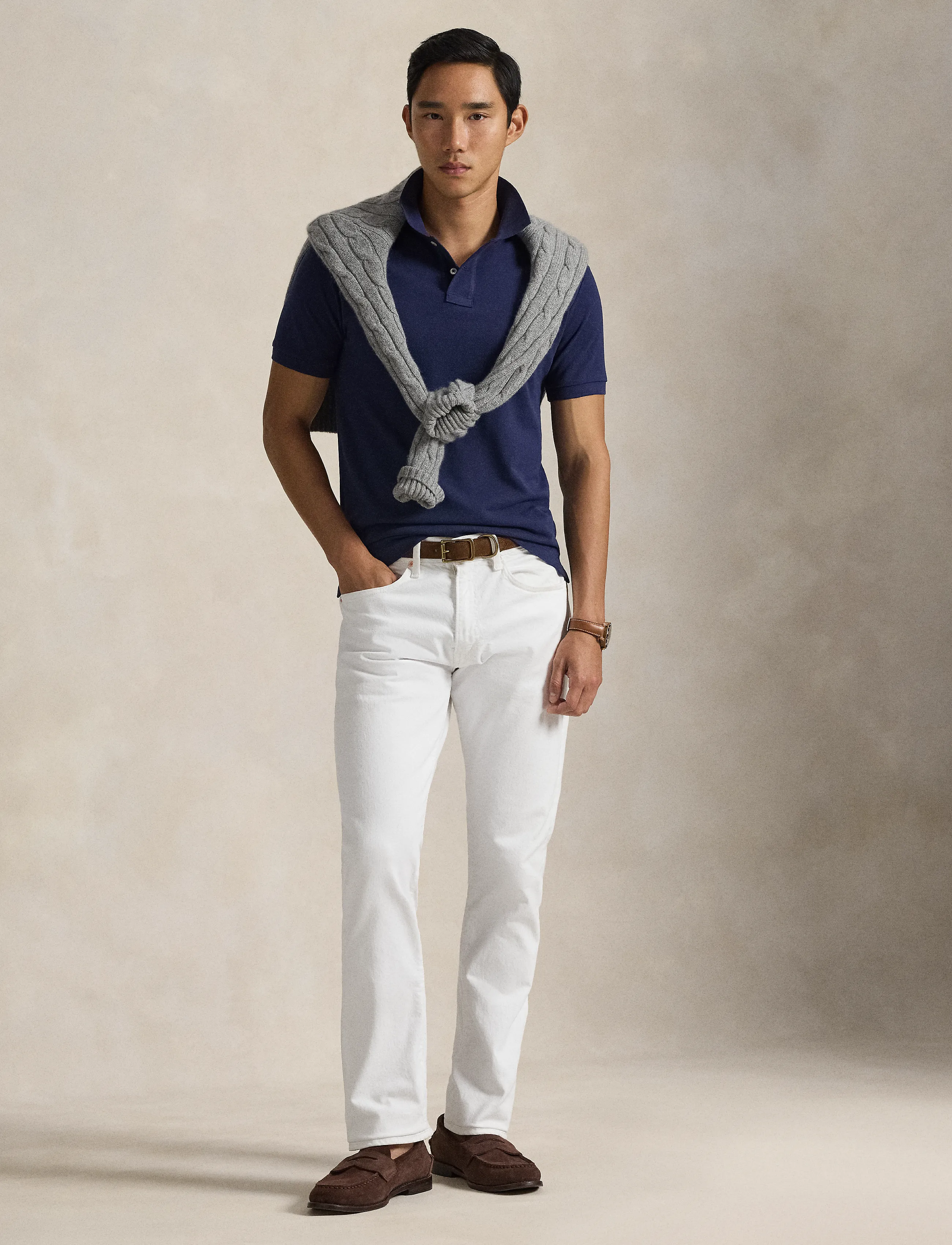 Slim Fit Mesh Polo Shirt 5