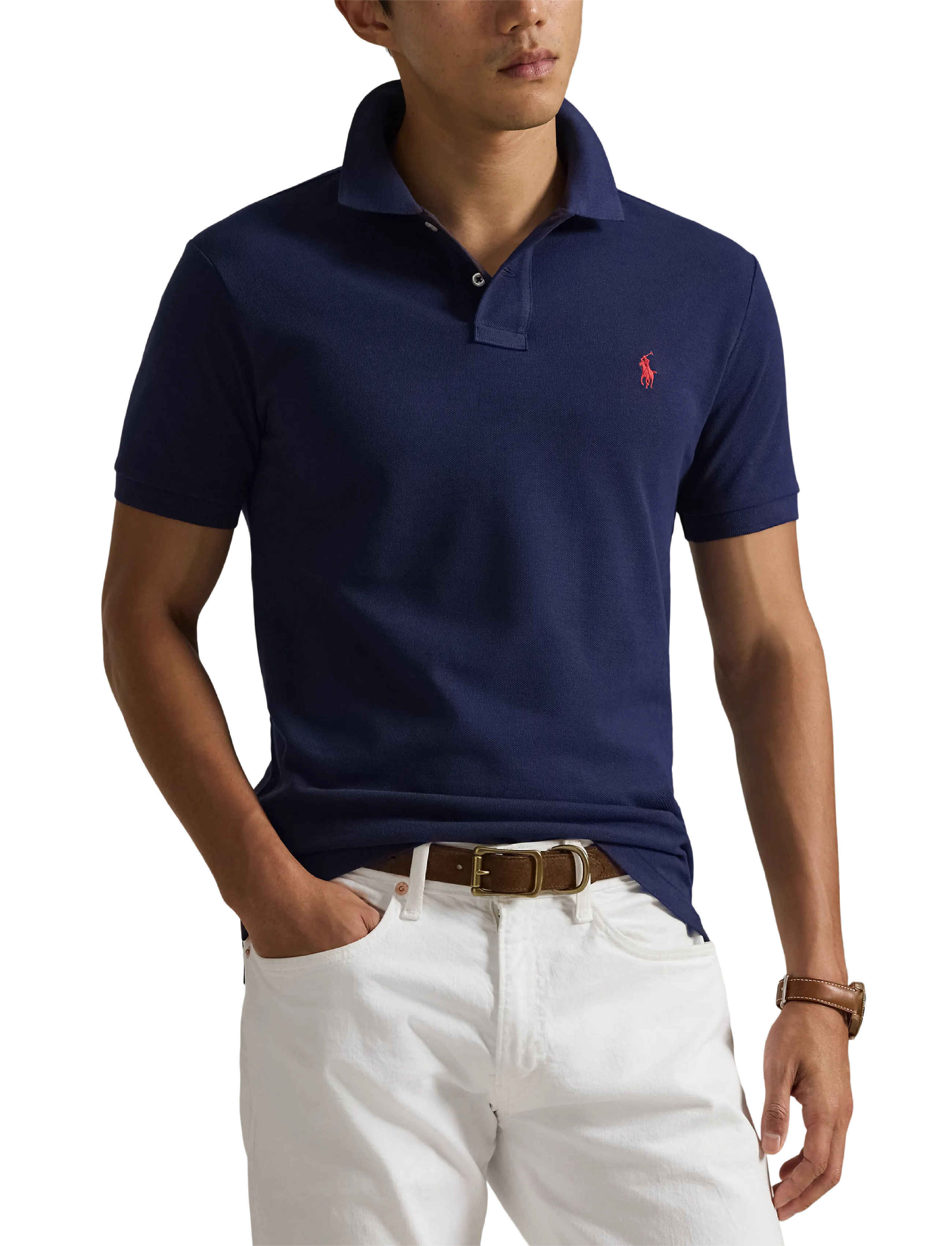 Slim Fit Mesh Polo Shirt 6