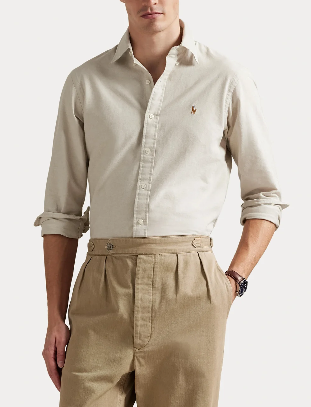 Polo Ralph Lauren - Custom Fit Oxford Shirt - peruskauluspaidat - coastal beige - 5