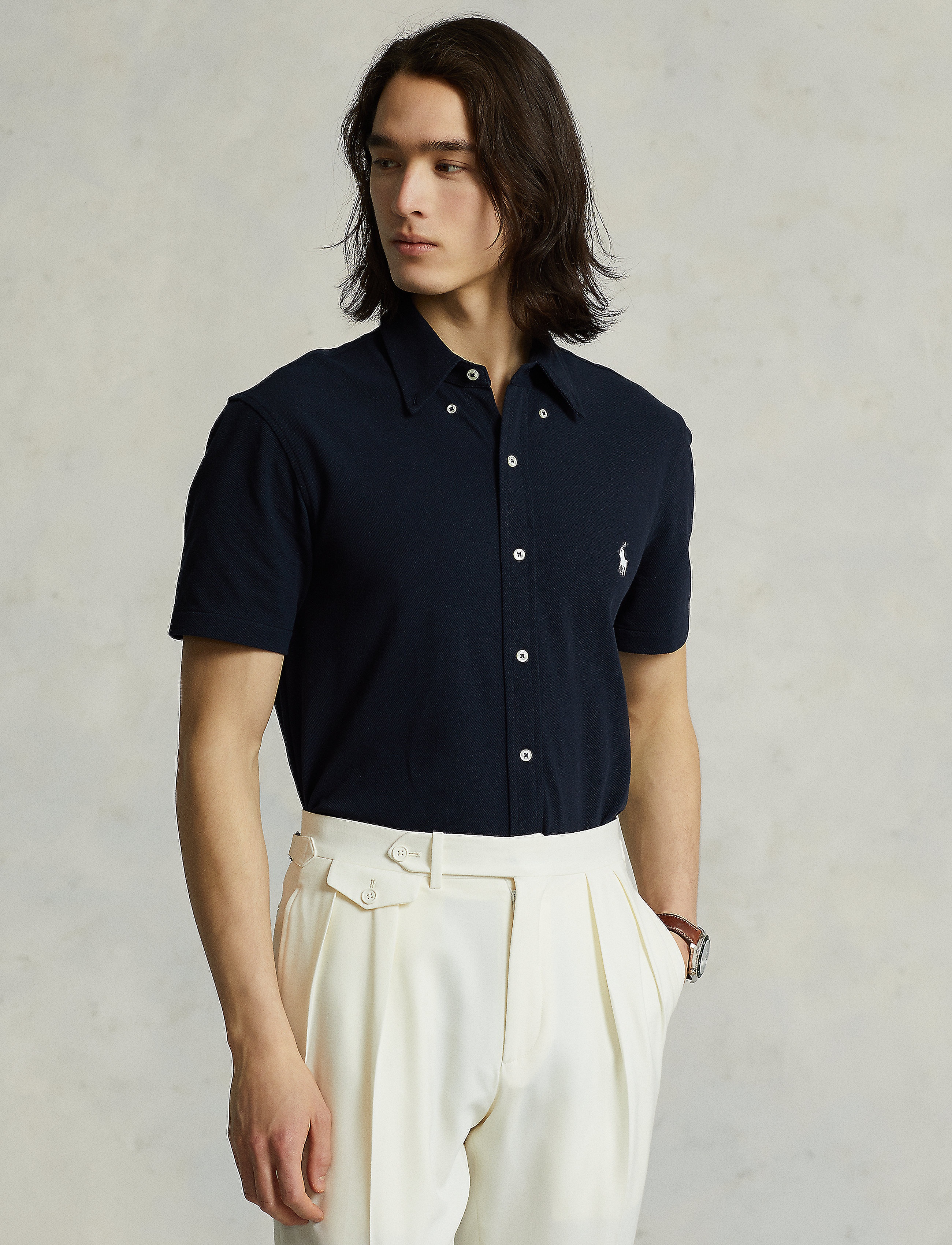 Polo Ralph Lauren FEATHERWEIGHT MESH-SSL-KNT - Polo Ralph Lauren - AVIATOR NAVY / navy