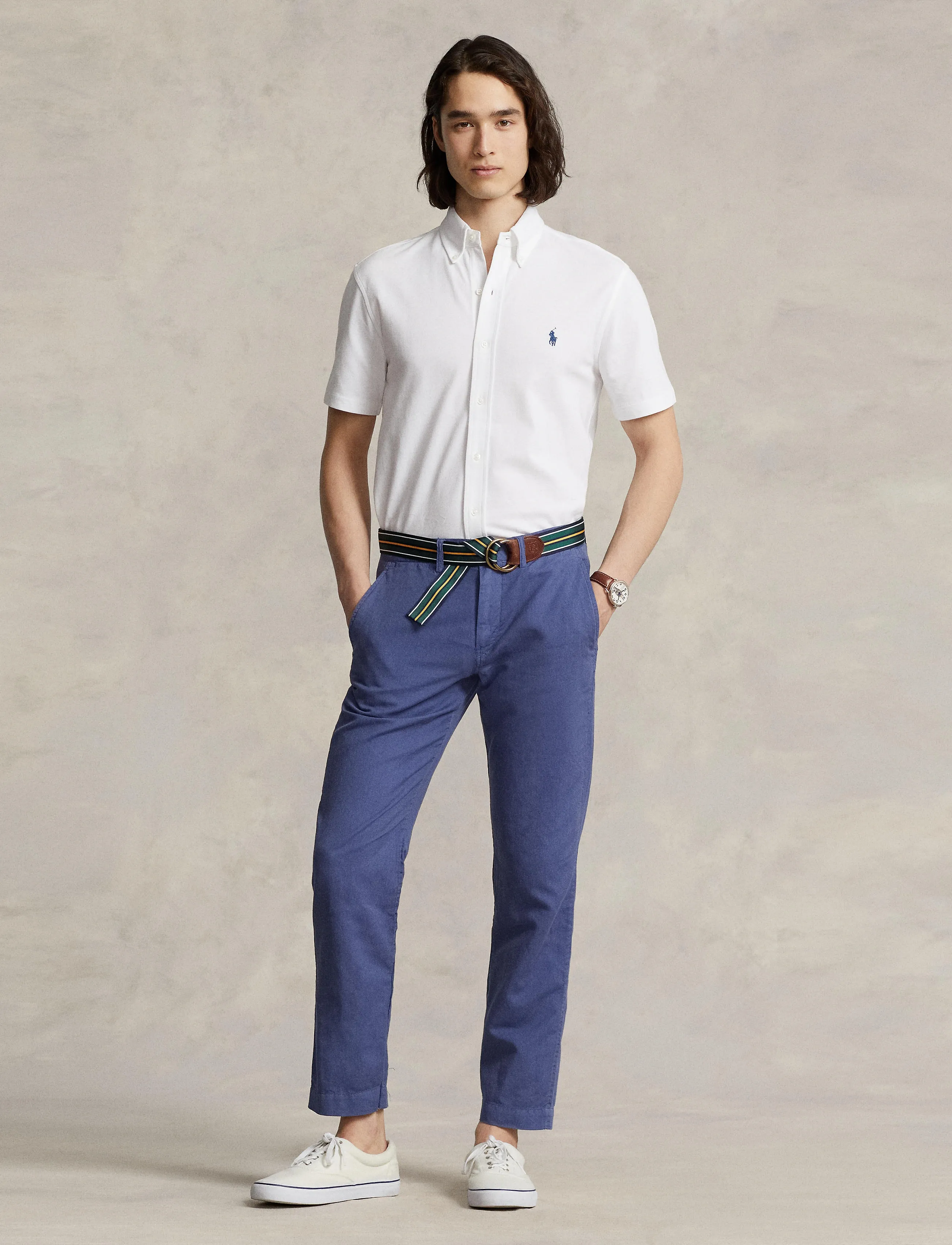 Polo Ralph Lauren - Featherweight Mesh Shirt - kortærmede skjorter - white - 3