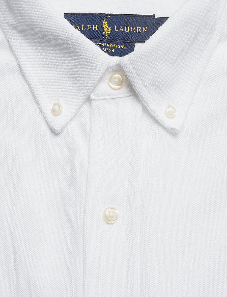Polo Ralph Lauren - Featherweight Mesh Shirt - kortærmede skjorter - white - 5