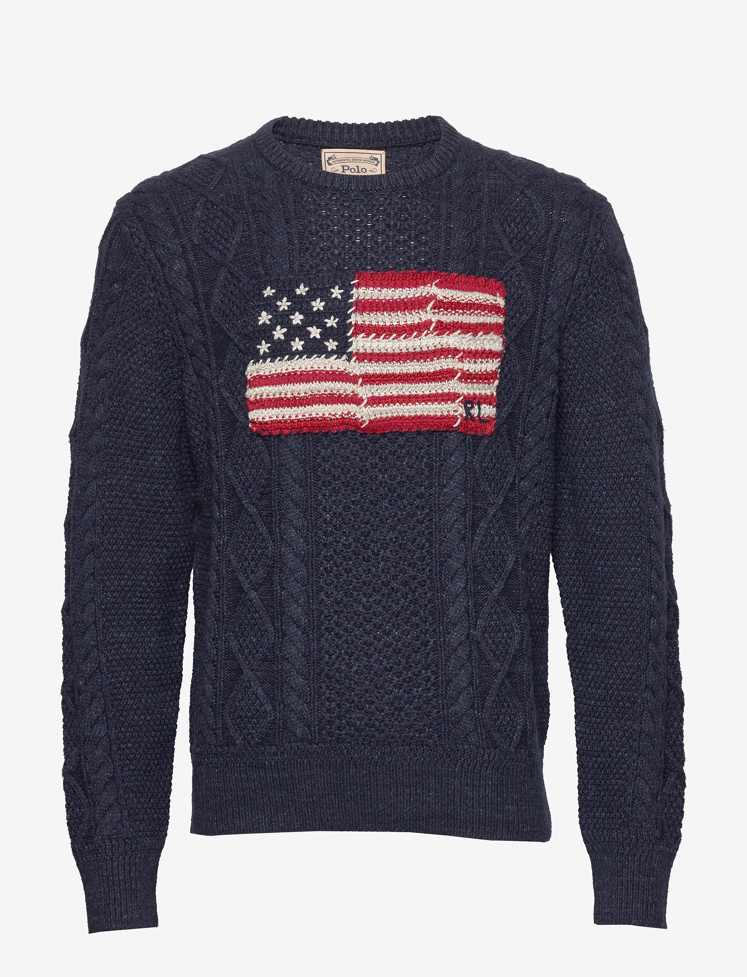 Polo Ralph Lauren - Aran Patchwork-Flag Sweater - navy ragg - 1