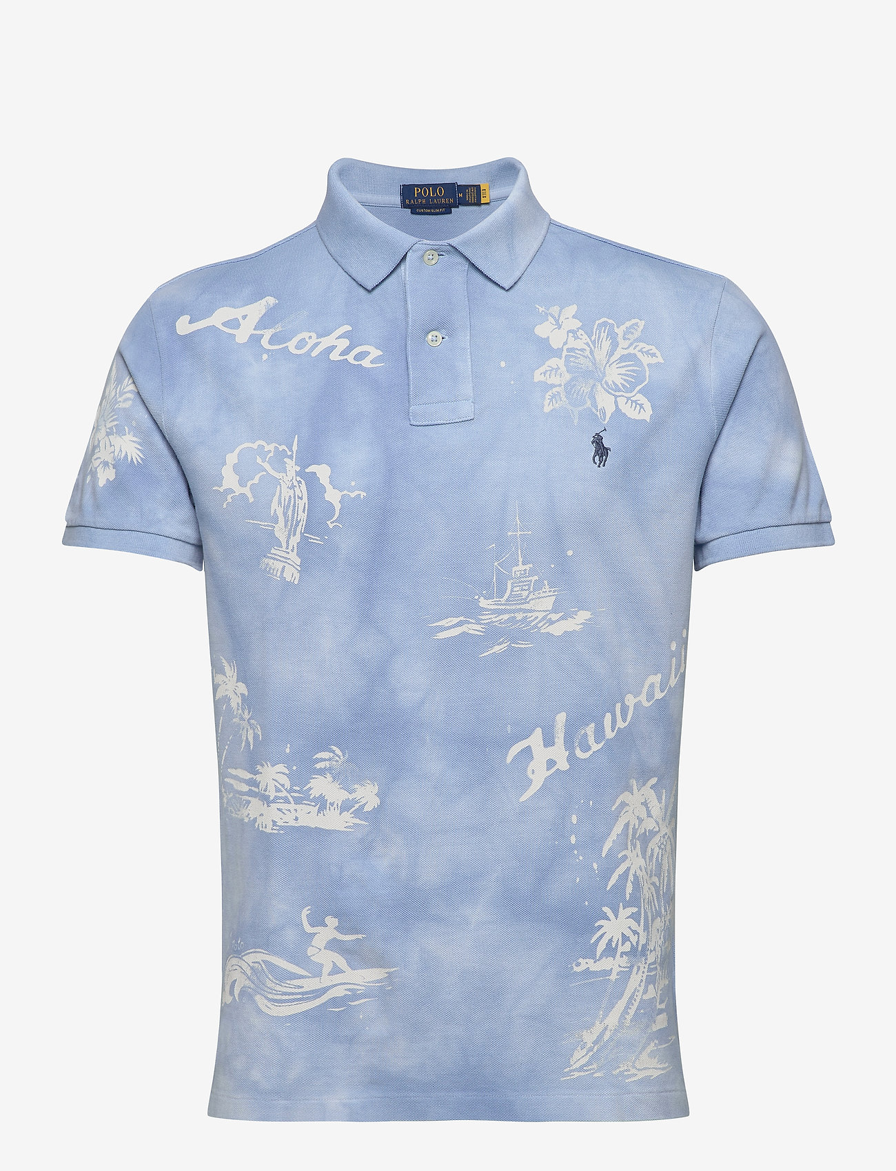 Custom Slim Fit Tropical Polo - FRENCH BLUE PRINT