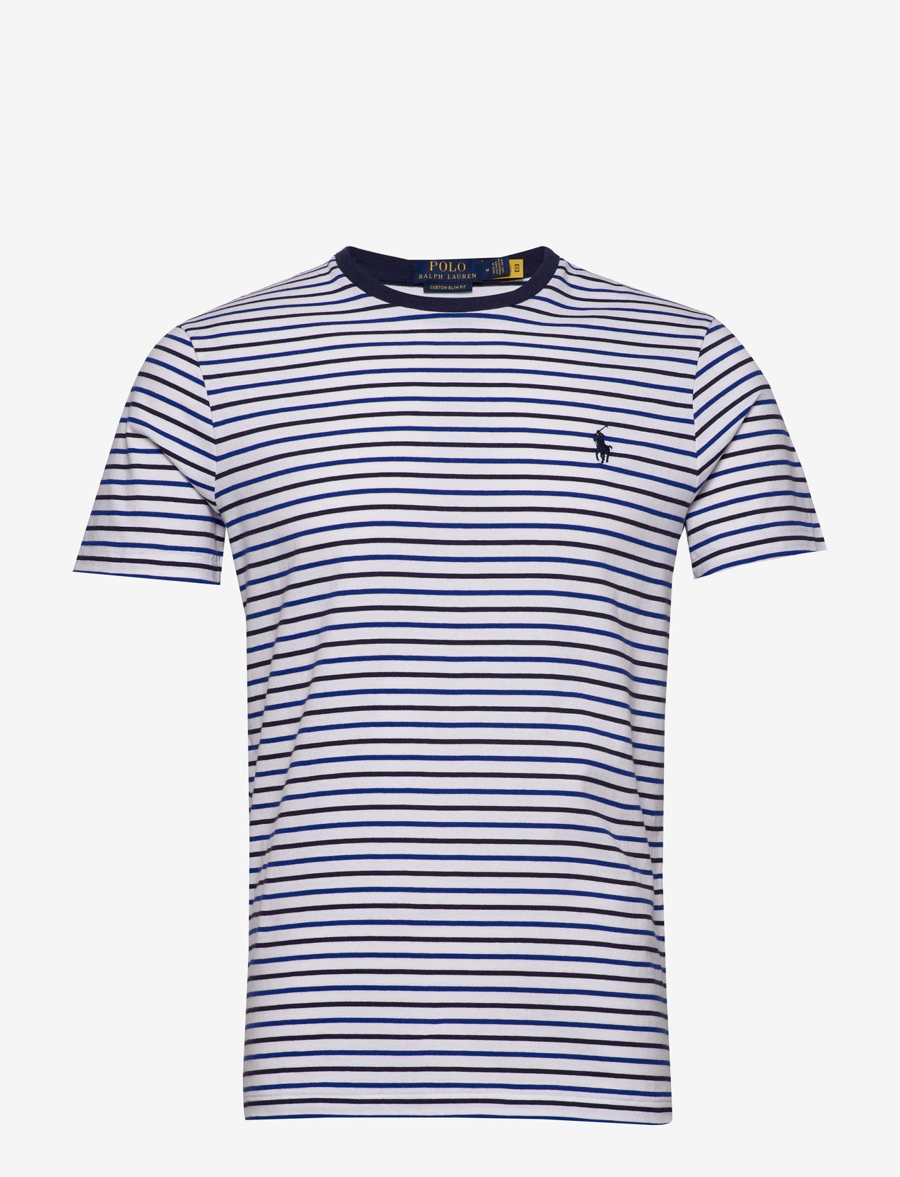 Polo Ralph Lauren - Custom Slim Fit Striped Cotton T-Shirt - white multi - 0