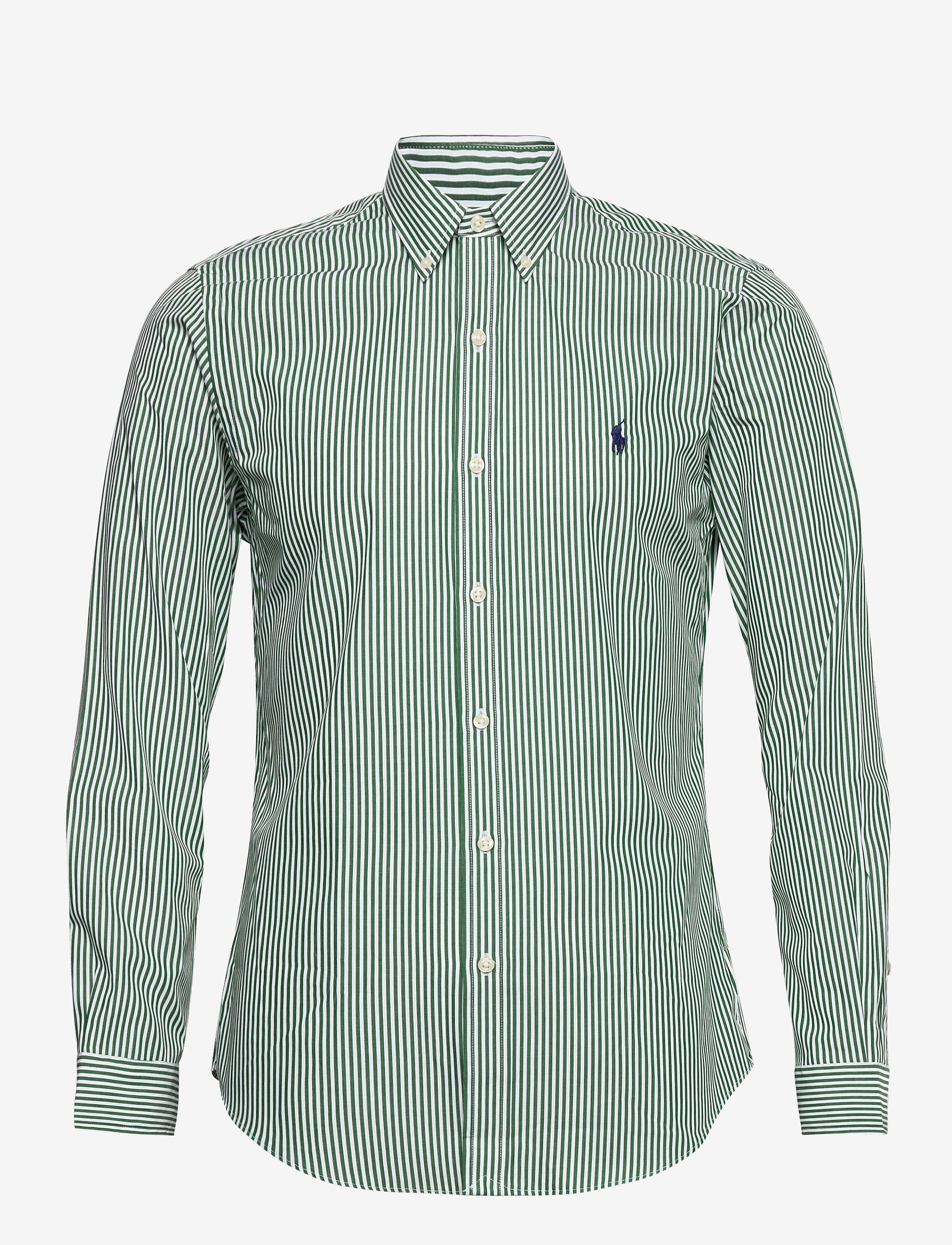 Polo Ralph Lauren - Slim Fit Striped Poplin Shirt - 4655c pine/white - 1