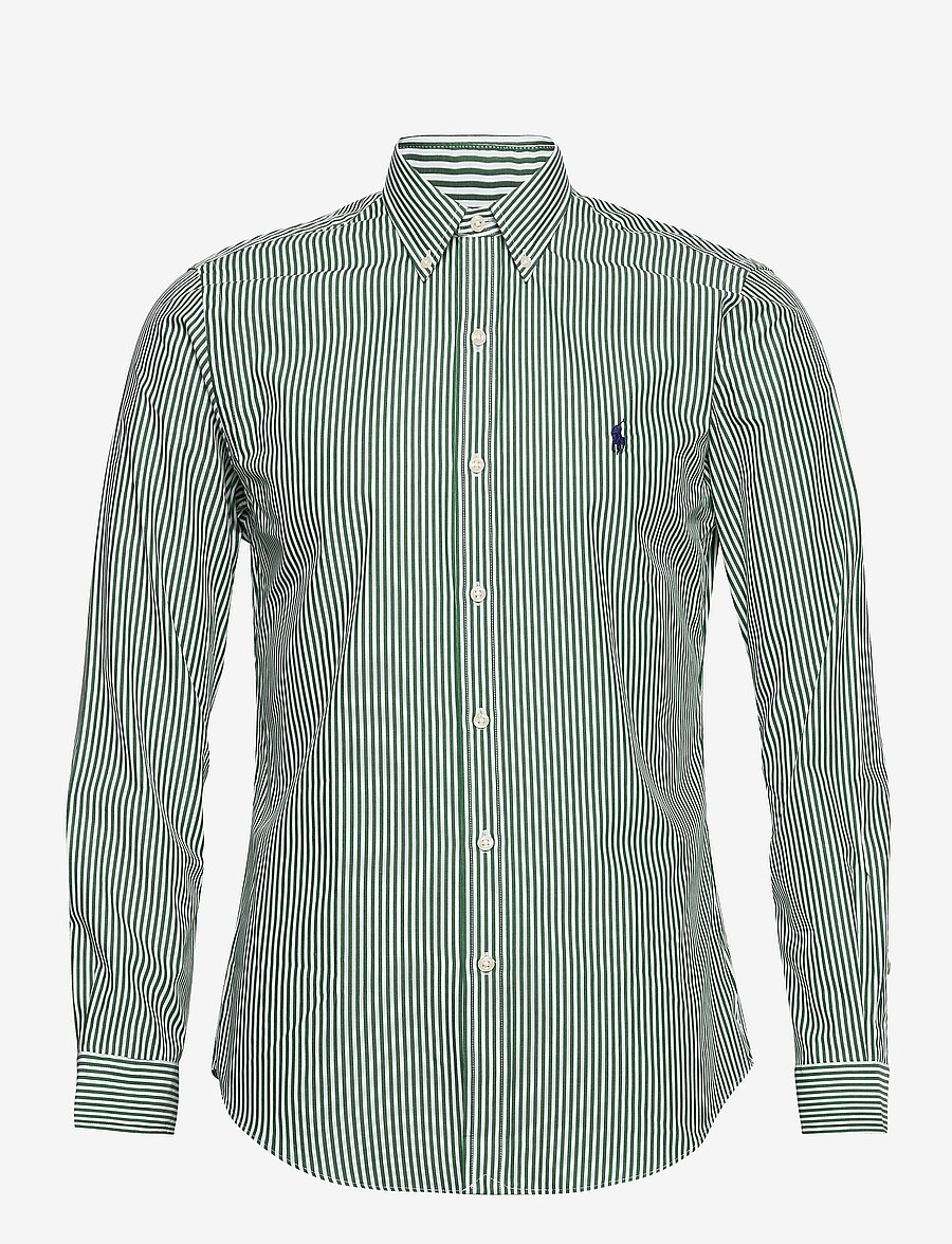 Polo Ralph Lauren - Slim Fit Striped Poplin Shirt - 4655c pine/white - 1