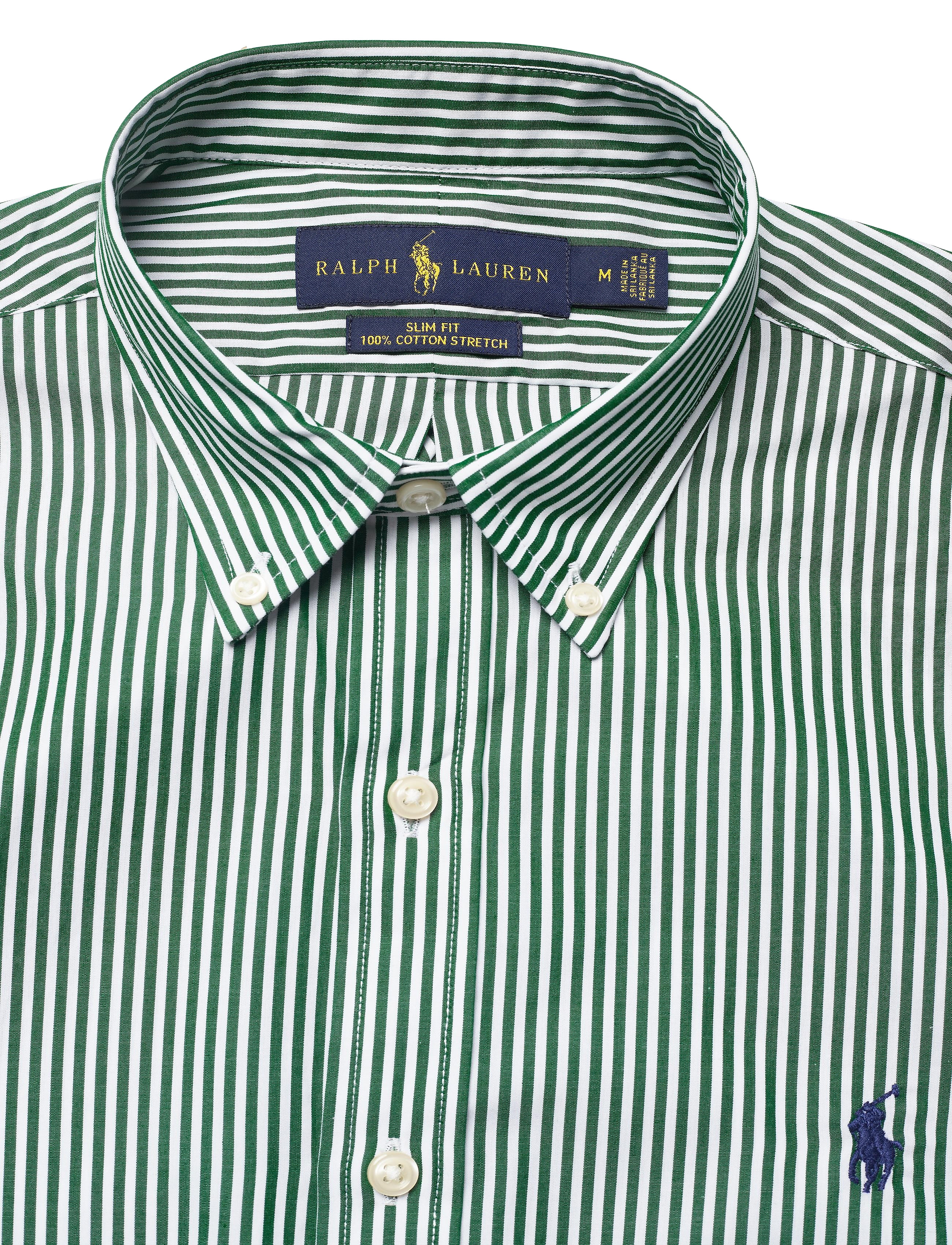 Polo Ralph Lauren - Slim Fit Striped Poplin Shirt - 4655c pine/white - 3