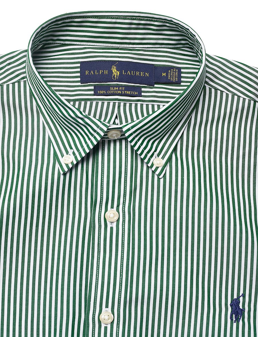 Polo Ralph Lauren - Slim Fit Striped Poplin Shirt - 4655c pine/white - 3