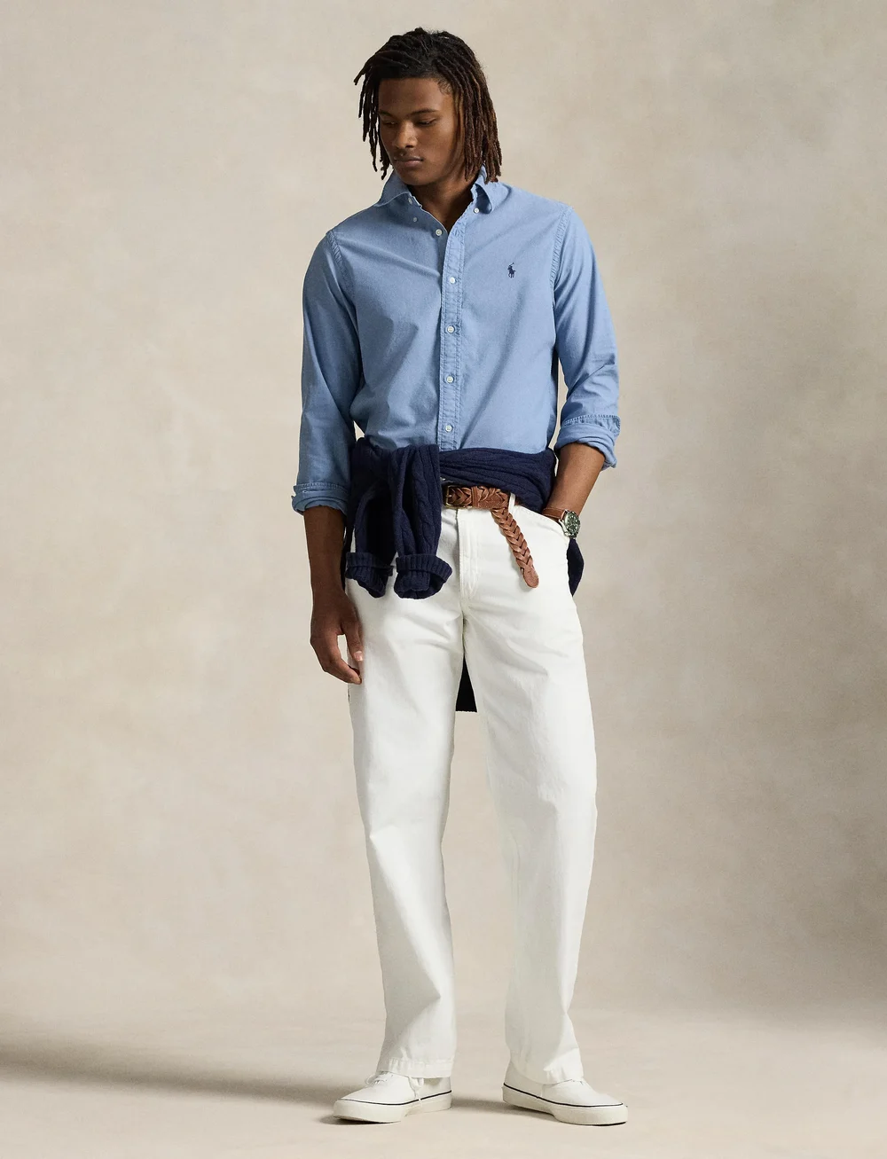 Polo Ralph Lauren - Slim Fit Garment-Dyed Oxford Shirt - basic shirts - channel blue - 0