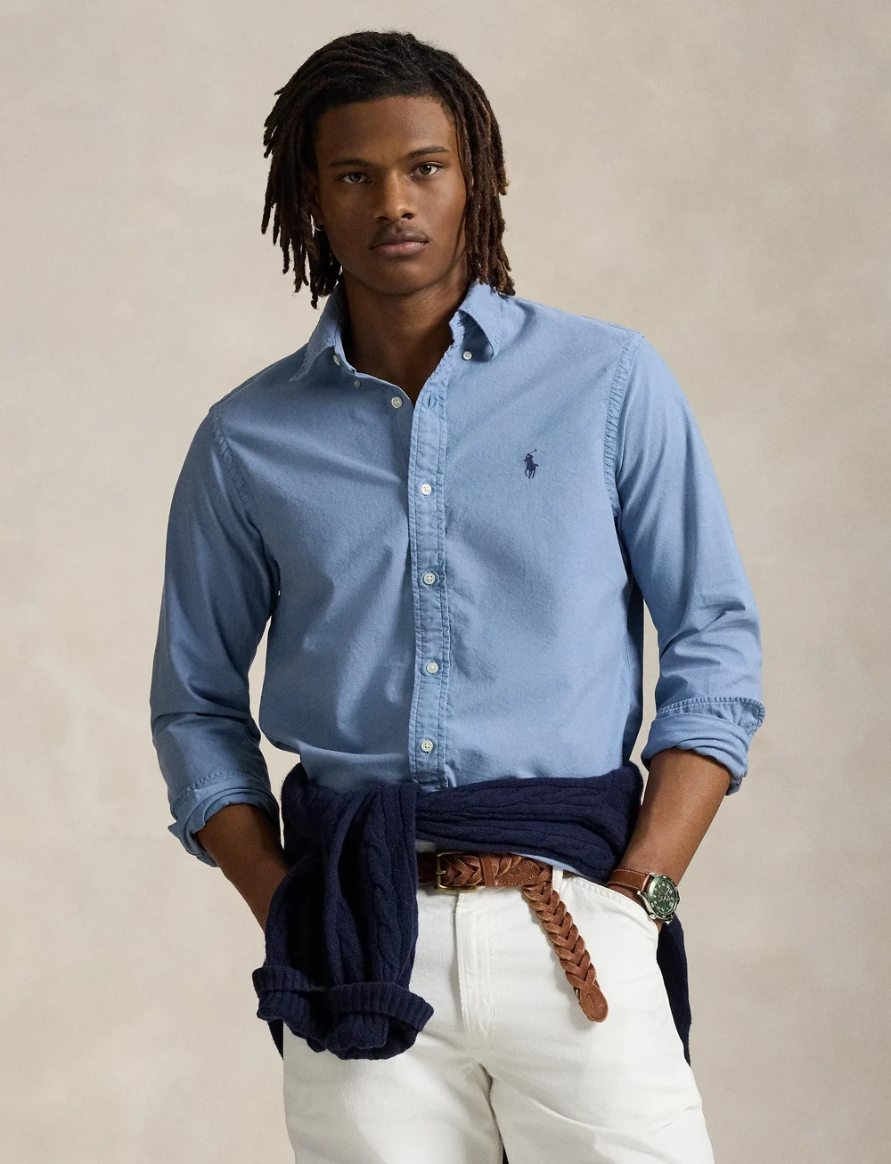 Polo Ralph Lauren - Slim Fit Garment-Dyed Oxford Shirt - basic shirts - channel blue - 3