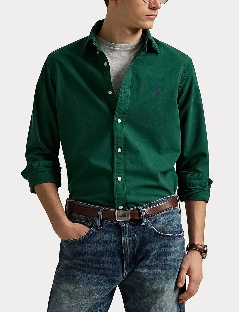 Polo Ralph Lauren - Slim Fit Garment-Dyed Oxford Shirt - basic skjortor - new forest/fresh - 5