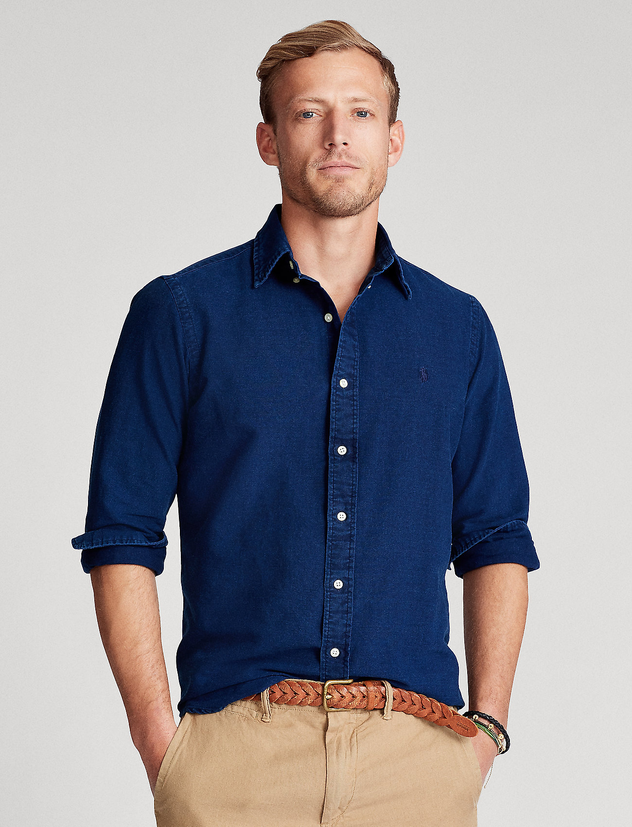 Polo Ralph Lauren - Custom Fit Indigo Oxford Shirt - indigo - 0