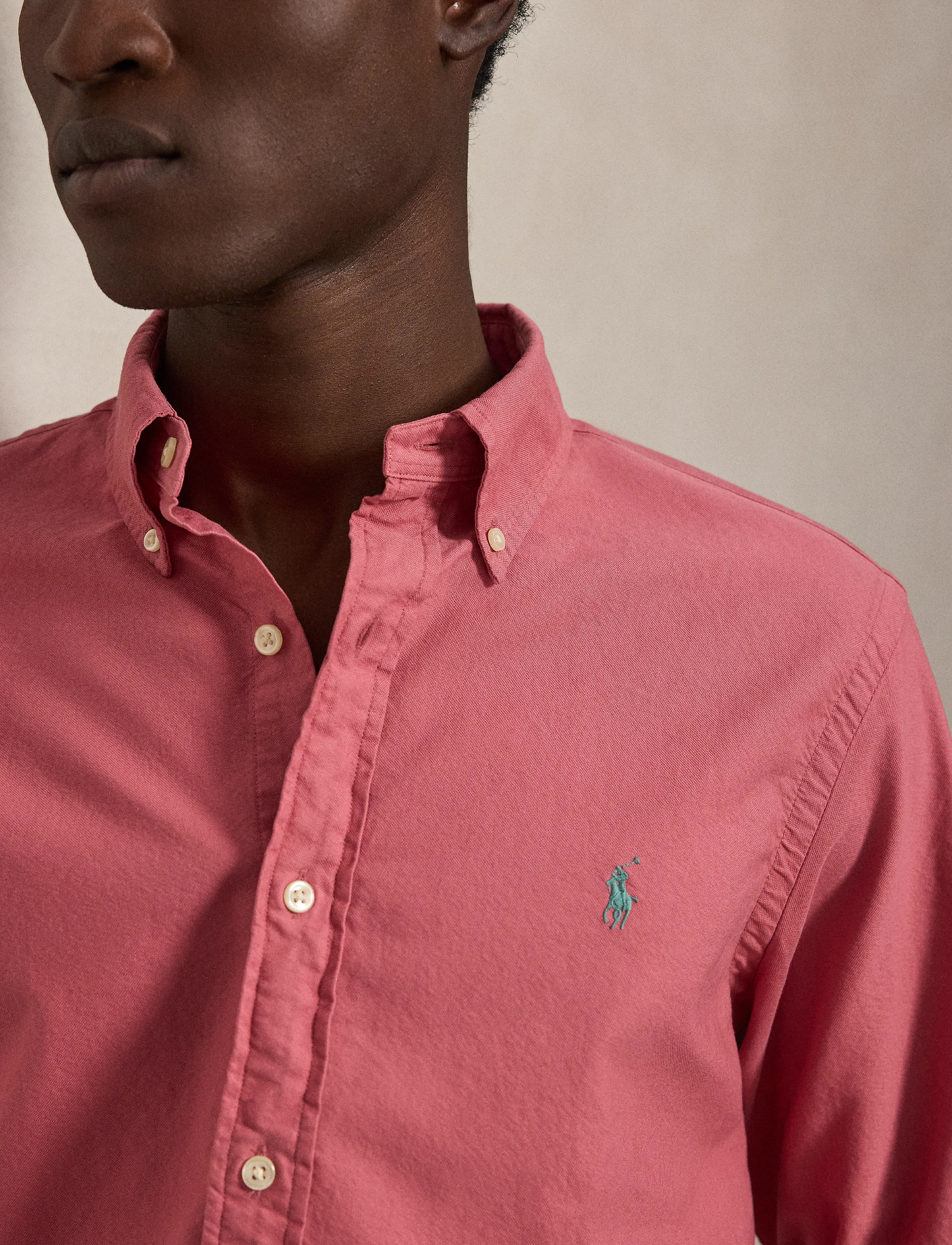 Polo Ralph Lauren - Custom Fit Garment-Dyed Oxford Shirt - oxford skjorter - adirondack berry - 4