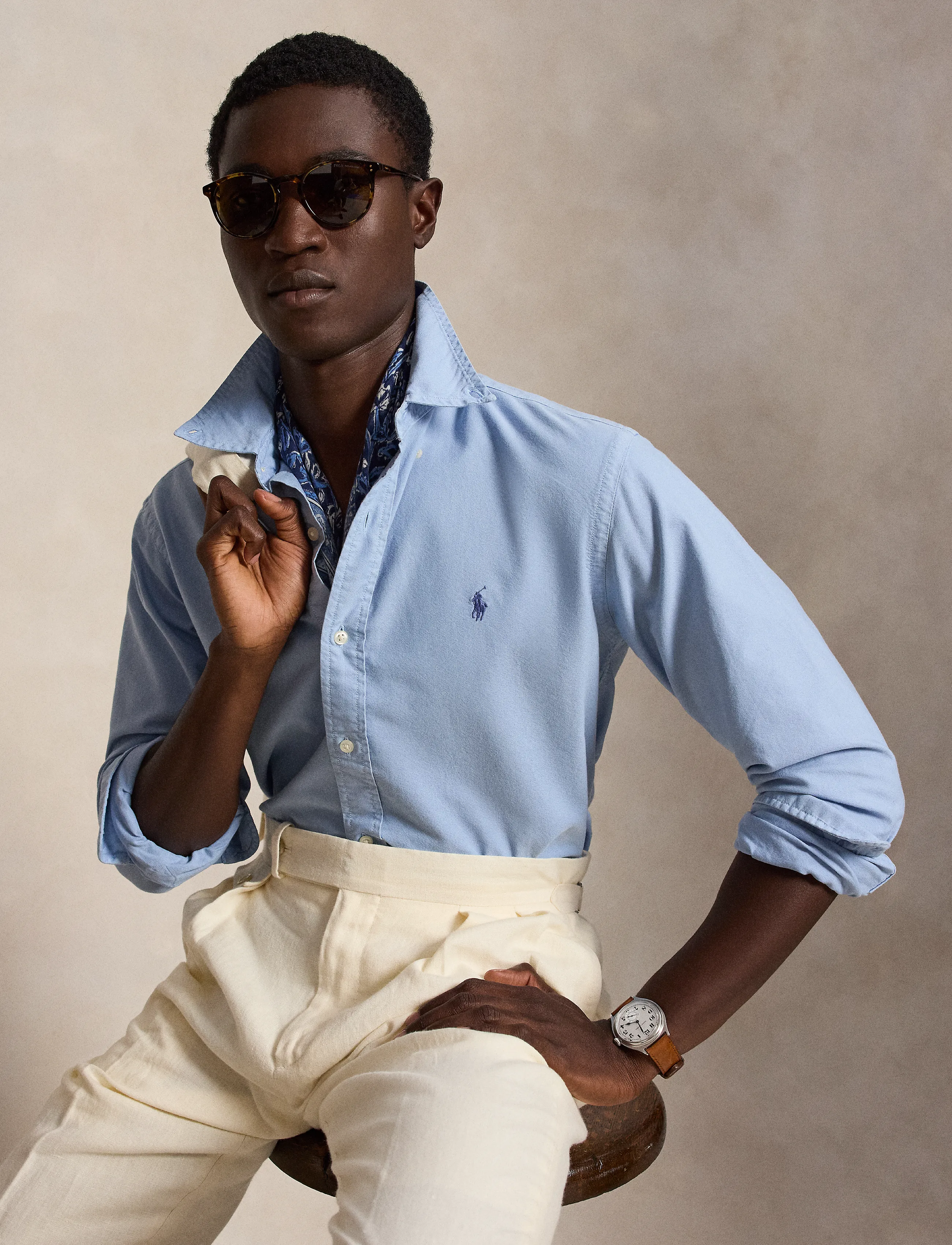 Polo Ralph Lauren Custom Fit Garment-Dyed Oxford Shirt - Särgid - CHAMBRAY BLUE / blue