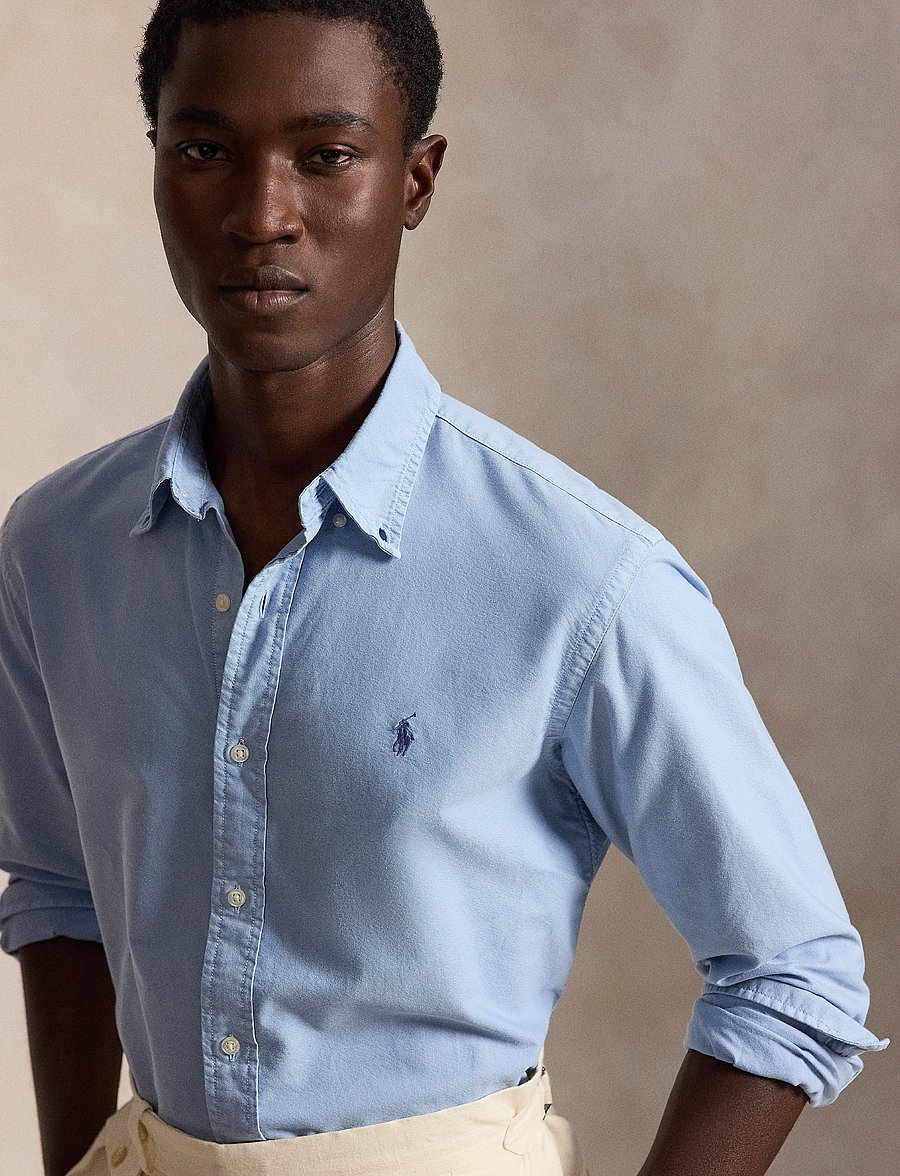 Polo Ralph Lauren - Custom Fit Garment-Dyed Oxford Shirt - oxfordi särgid - chambray blue - 3
