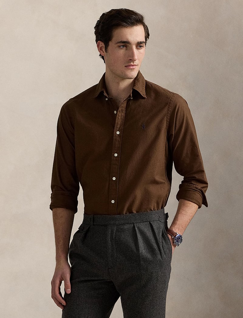 Polo Ralph Lauren - Custom Fit Garment-Dyed Oxford Shirt - casual - chocolate mousse - 3