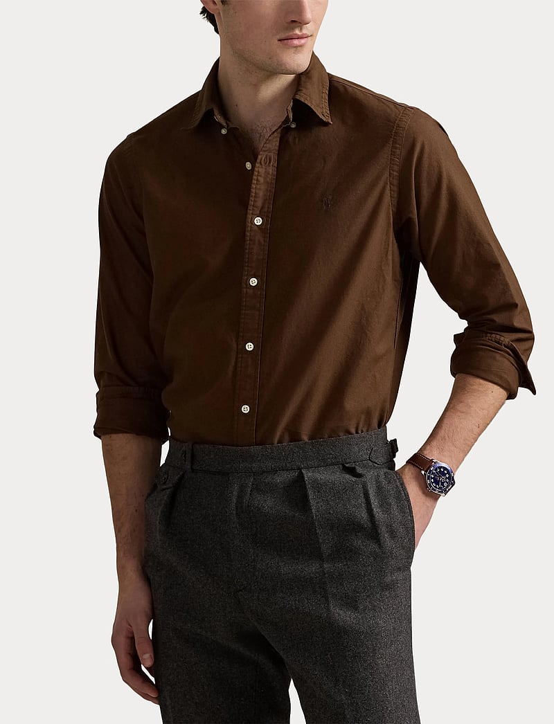 Polo Ralph Lauren - Custom Fit Garment-Dyed Oxford Shirt - casual - chocolate mousse - 5