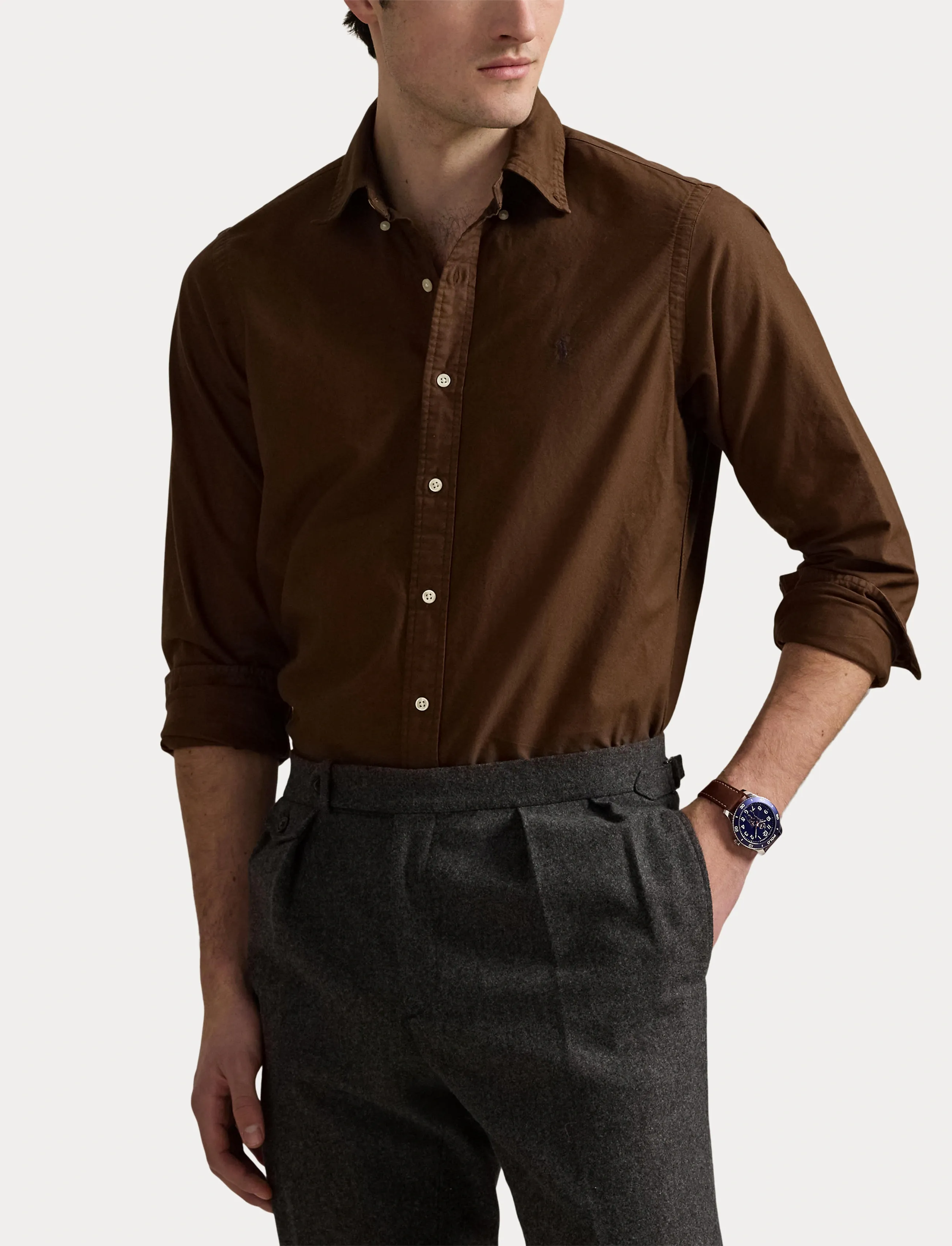 Polo Ralph Lauren - GD OXFORD-CUBDPPCS - oxford skjorter - chocolate mousse - 5