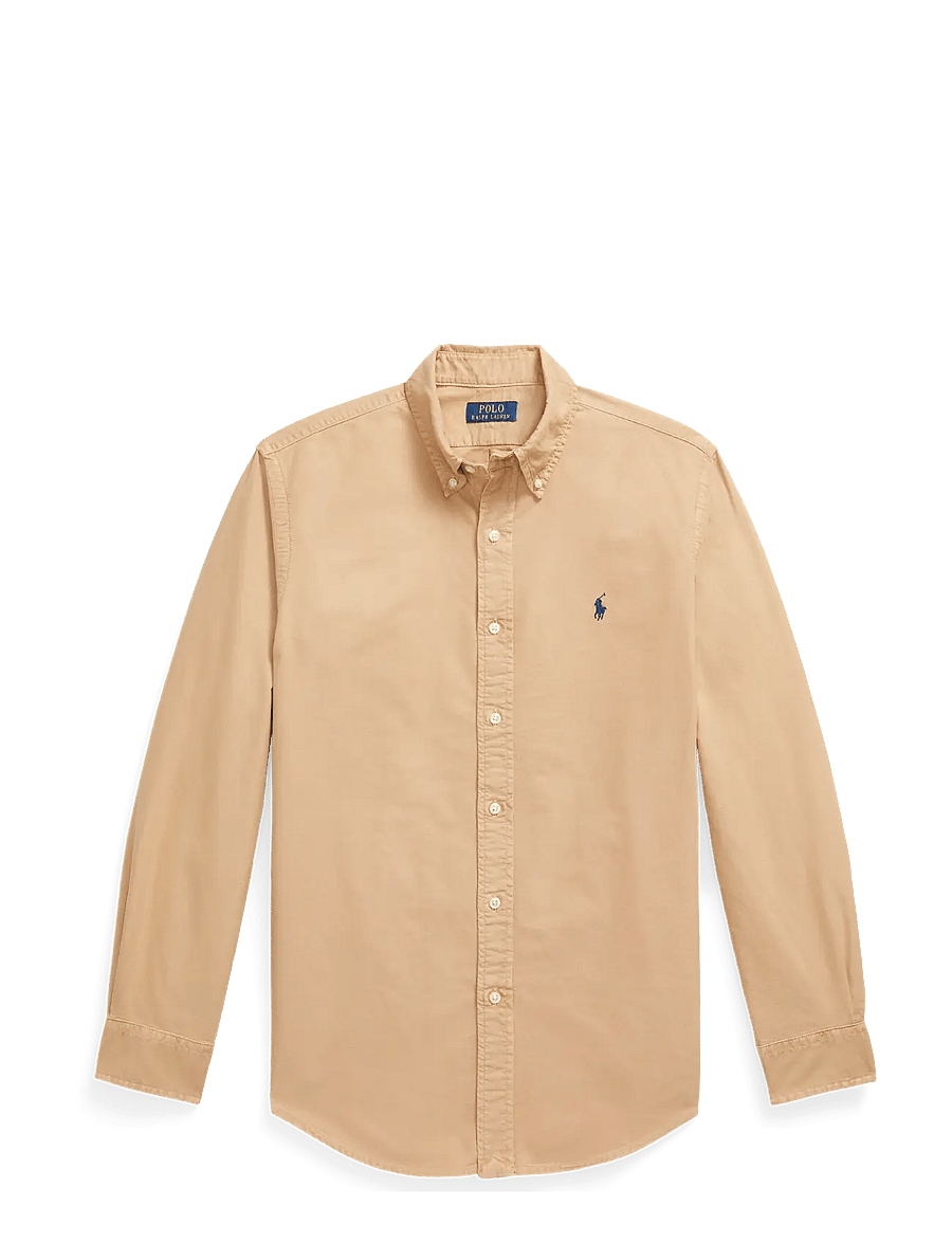 Polo Ralph Lauren - Custom Fit Garment-Dyed Oxford Shirt - oxfordi särgid - classic camel w - 1