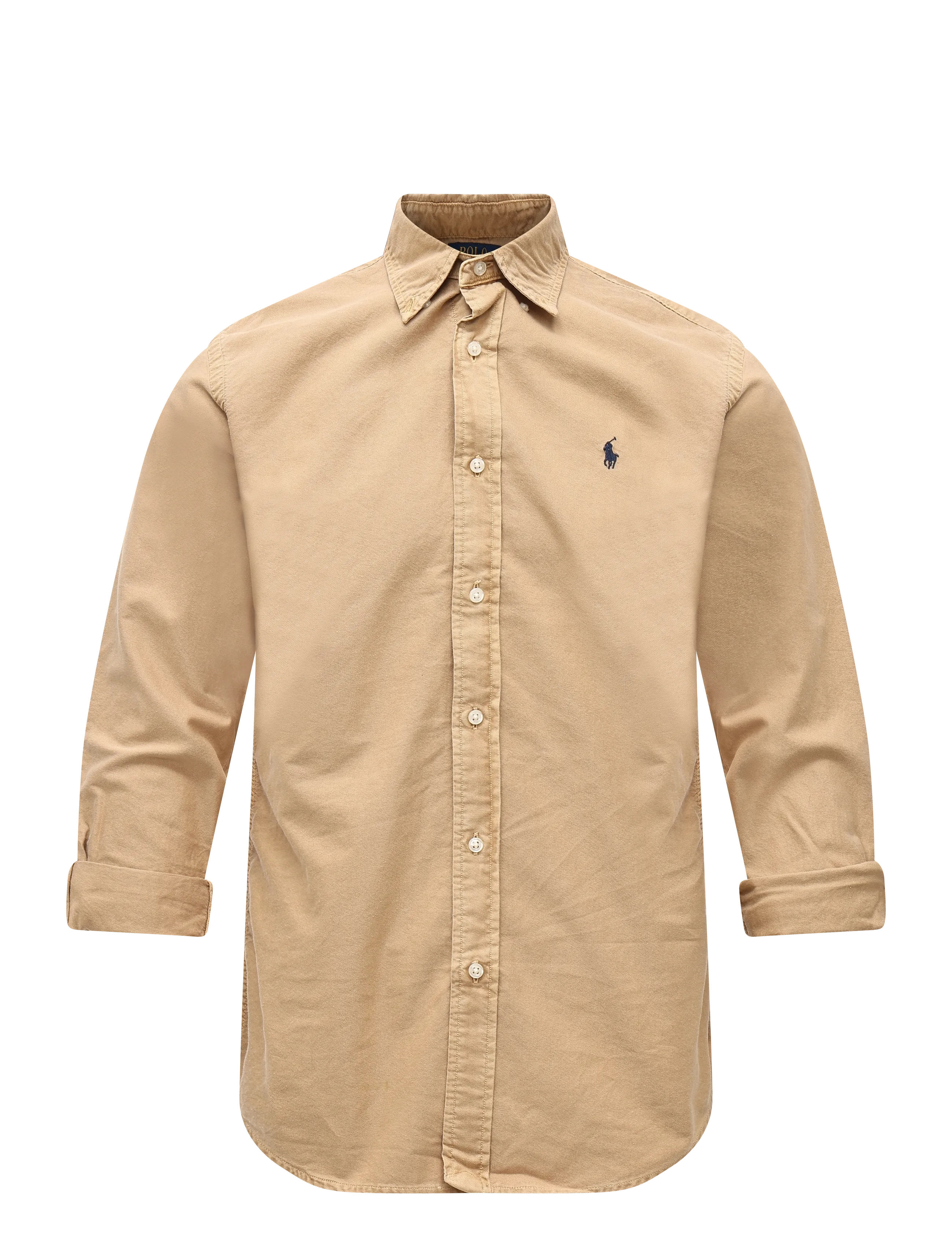 Polo Ralph Lauren - Plaggfärgad oxfordskjorta Custom Fit - oxford-skjortor - classic camel w - 1