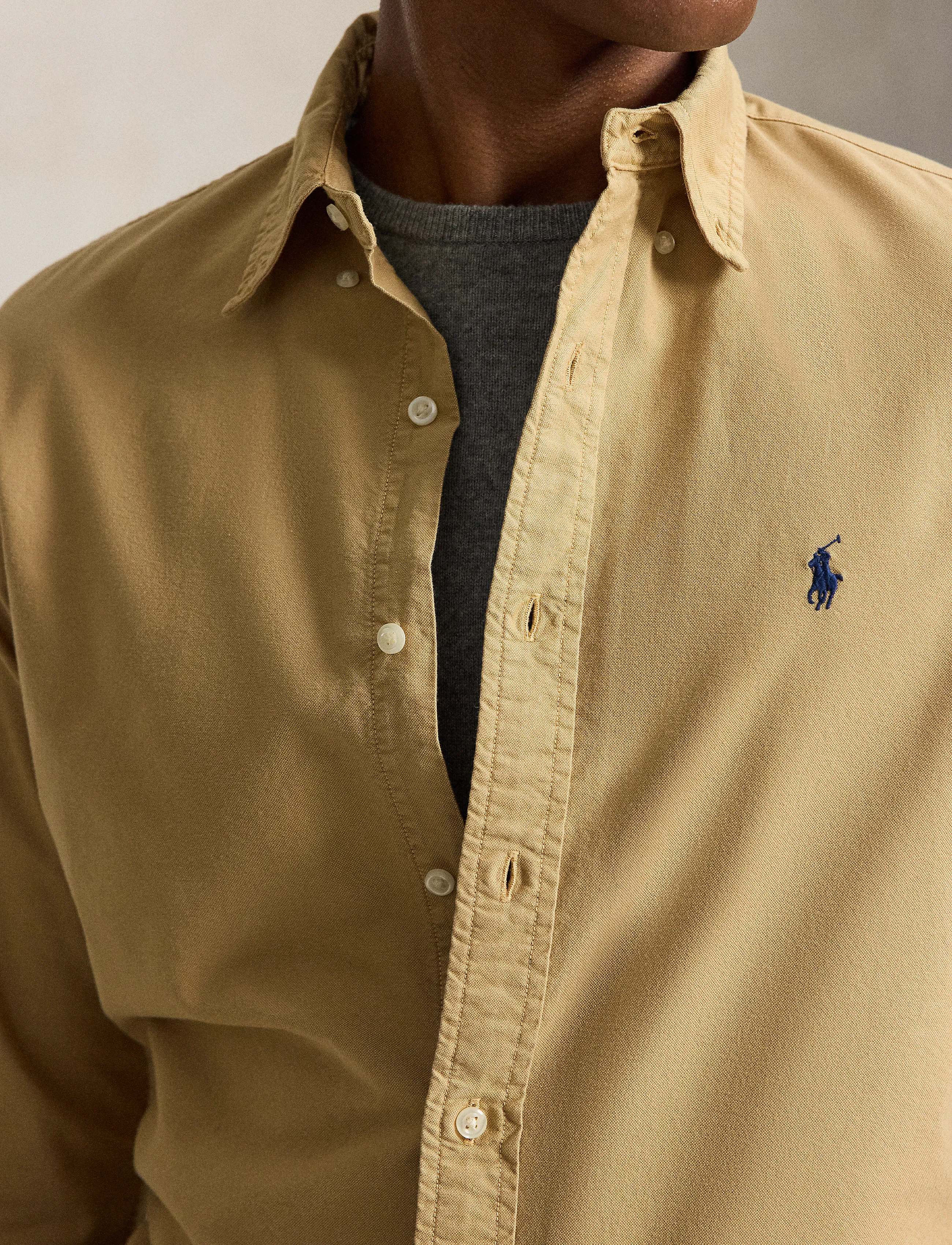 Polo Ralph Lauren - Custom Fit Garment-Dyed Oxford Shirt - oxfordi särgid - classic camel w - 4