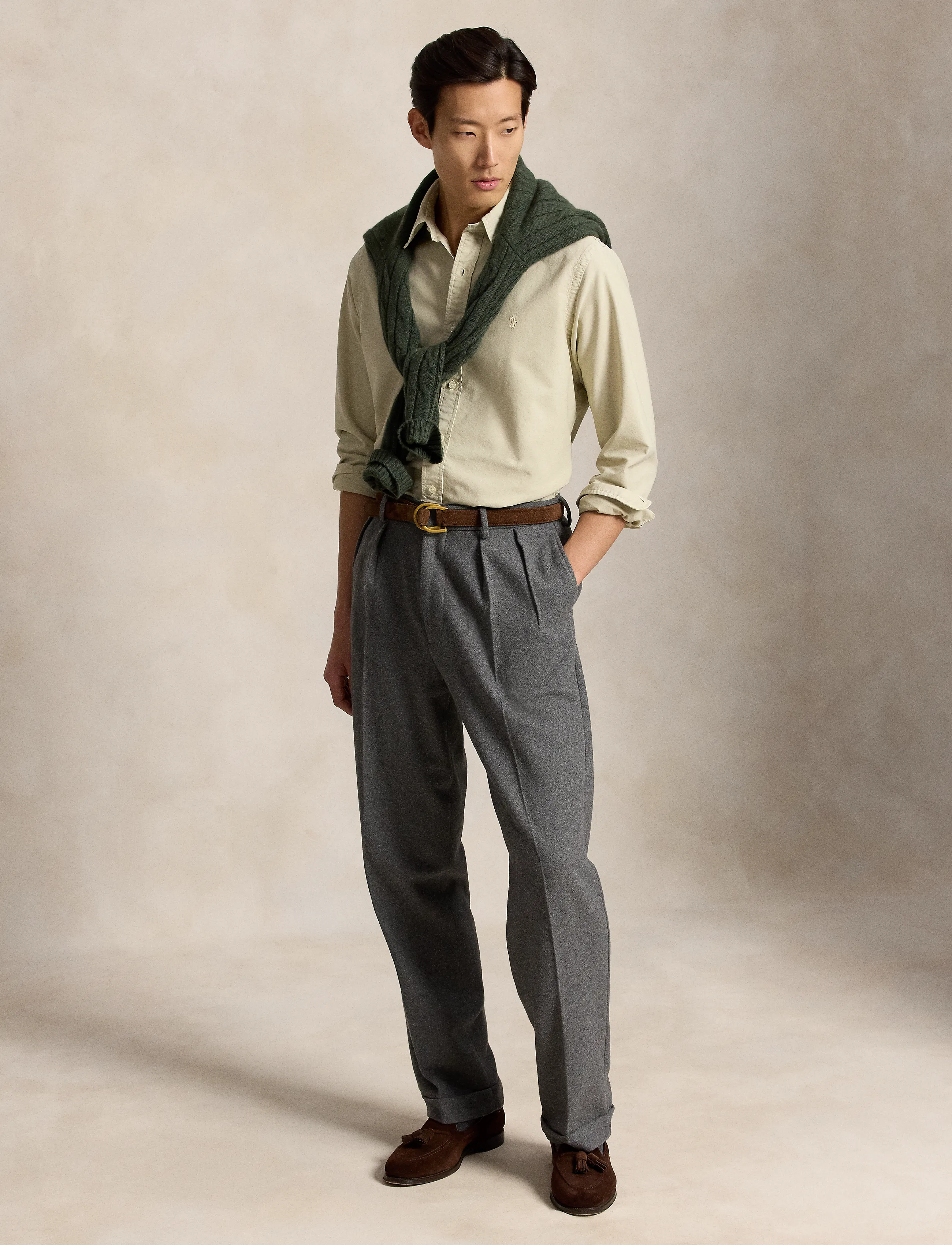 Polo Ralph Lauren - Custom Fit Garment-Dyed Oxford Shirt - oxford-skjortor - classic stone - 3