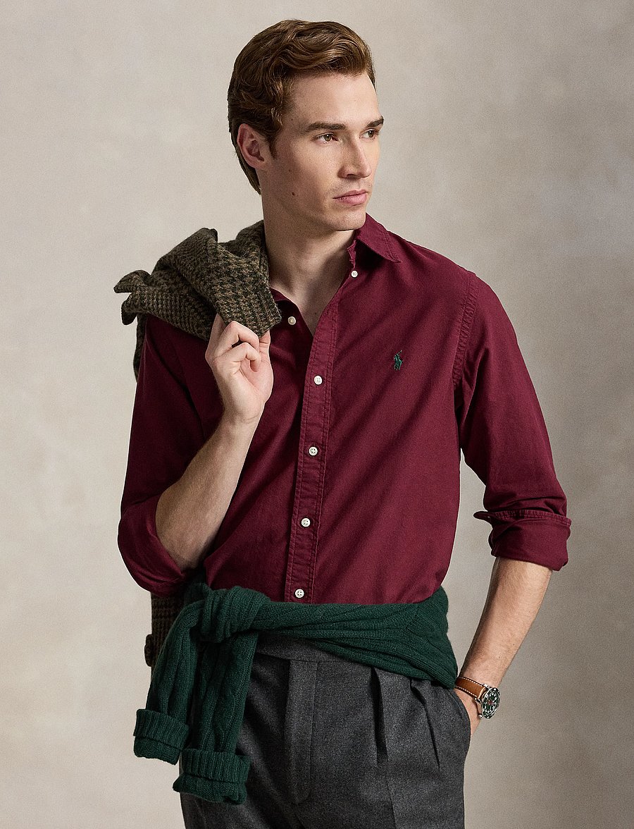Polo Ralph Lauren - Custom Fit Garment-Dyed Oxford Shirt - oxford-hemden - classic wine/c520 - 0