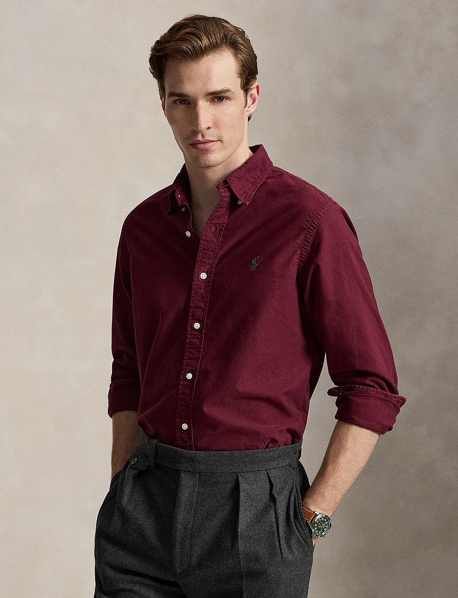 Polo Ralph Lauren - Custom Fit Garment-Dyed Oxford Shirt - oxford-hemden - classic wine/c520 - 5