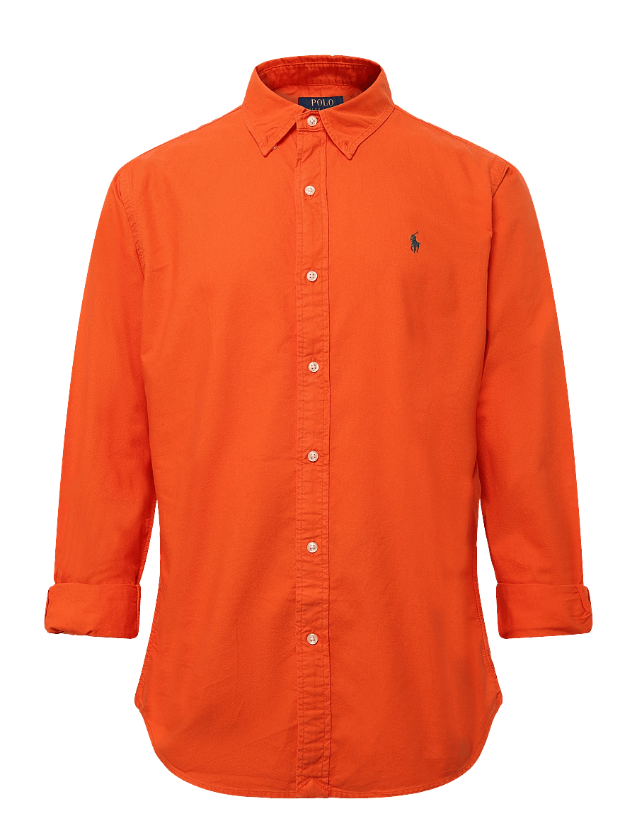 Polo Ralph Lauren - Custom Fit Garment-Dyed Oxford Shirt - oxfordi särgid - college orange - 0