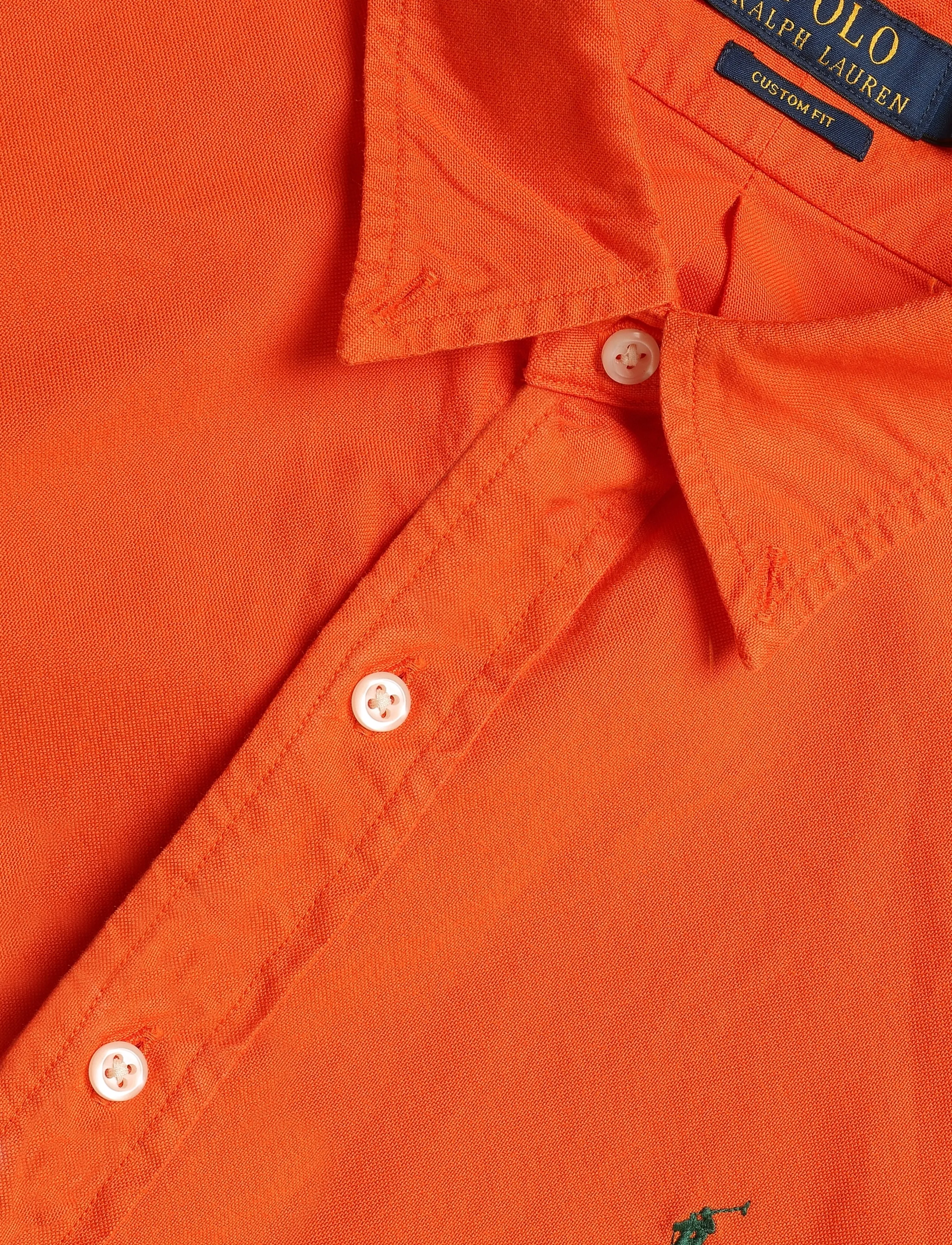 Polo Ralph Lauren - Custom Fit Garment-Dyed Oxford Shirt - oxfordi särgid - college orange - 2