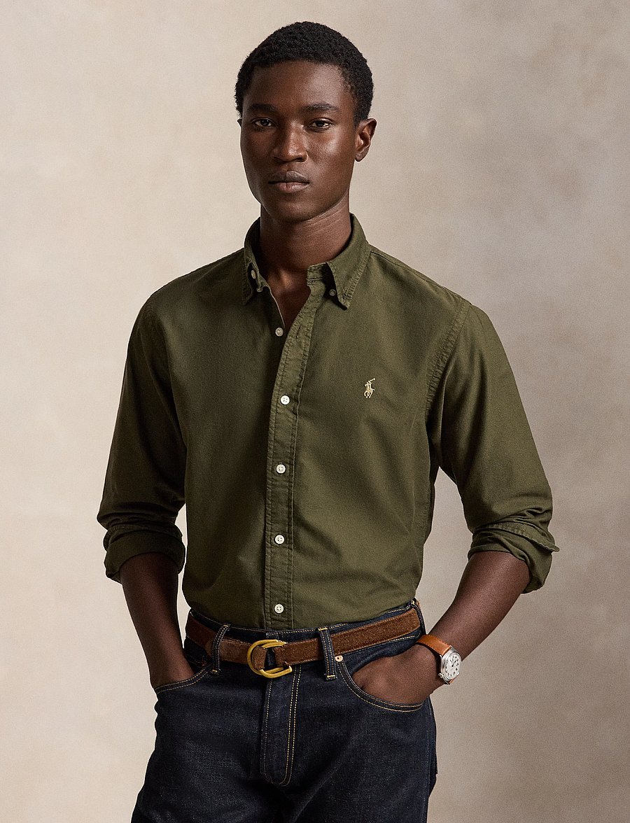 Polo Ralph Lauren - Custom Fit Garment-Dyed Oxford Shirt - oxford-hemden - company olive - 0